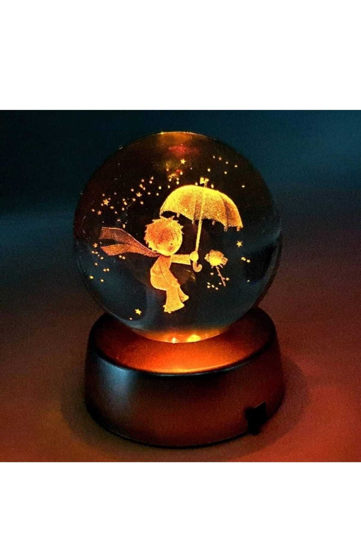 گوی برفی هدیه تزئینی نور شب چراغ LED با تغییر رنگ گلوب شیشه ای کریستال MR شازده کوچولو 1 از ترکیه mr shopping