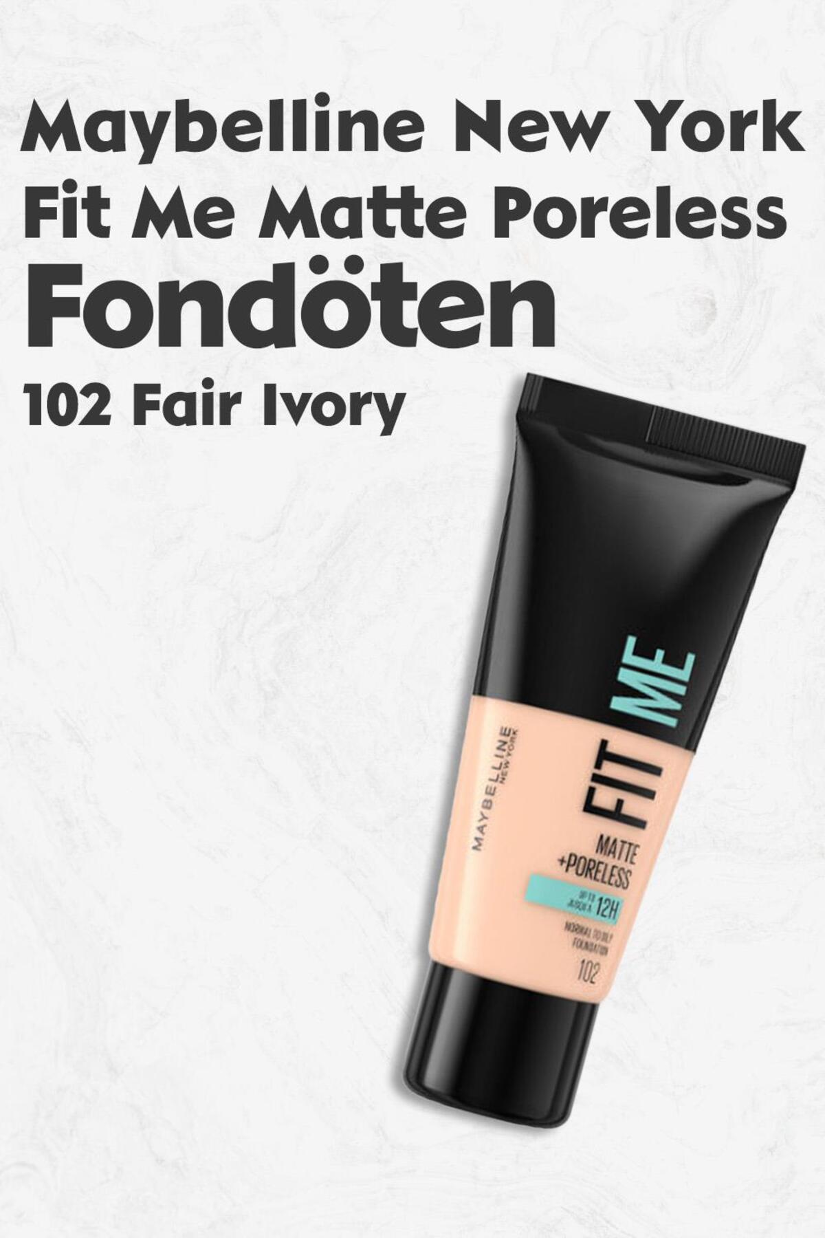 فاندیشن مات کننده و پوشاننده مناسب پوست ۱۰۲ فیر آیوری میبلین Maybelline New York