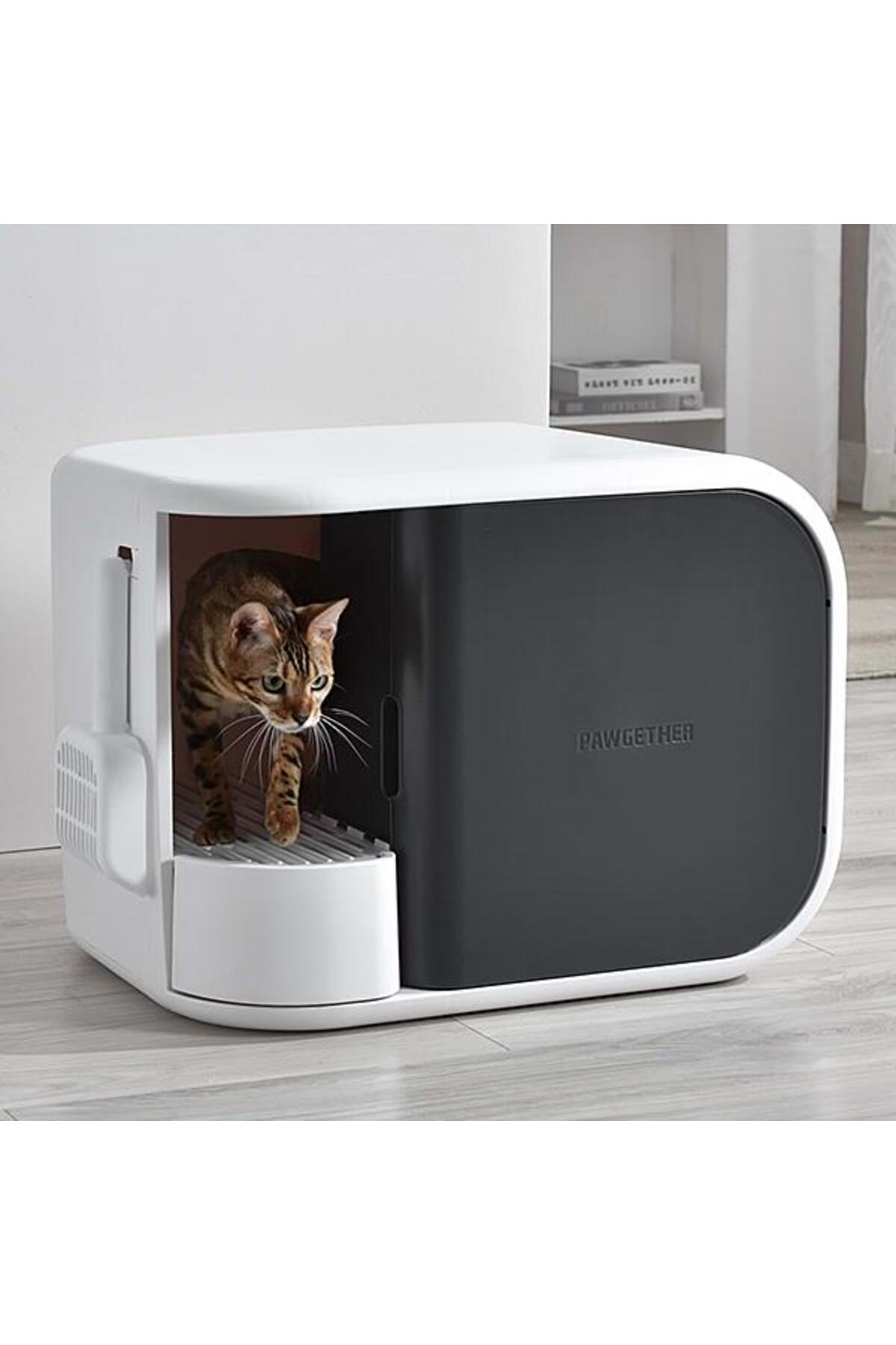 توالت سرپوشیده گربه پاوگدر Pawgether Comfy 1، مدل CF-1، سفید