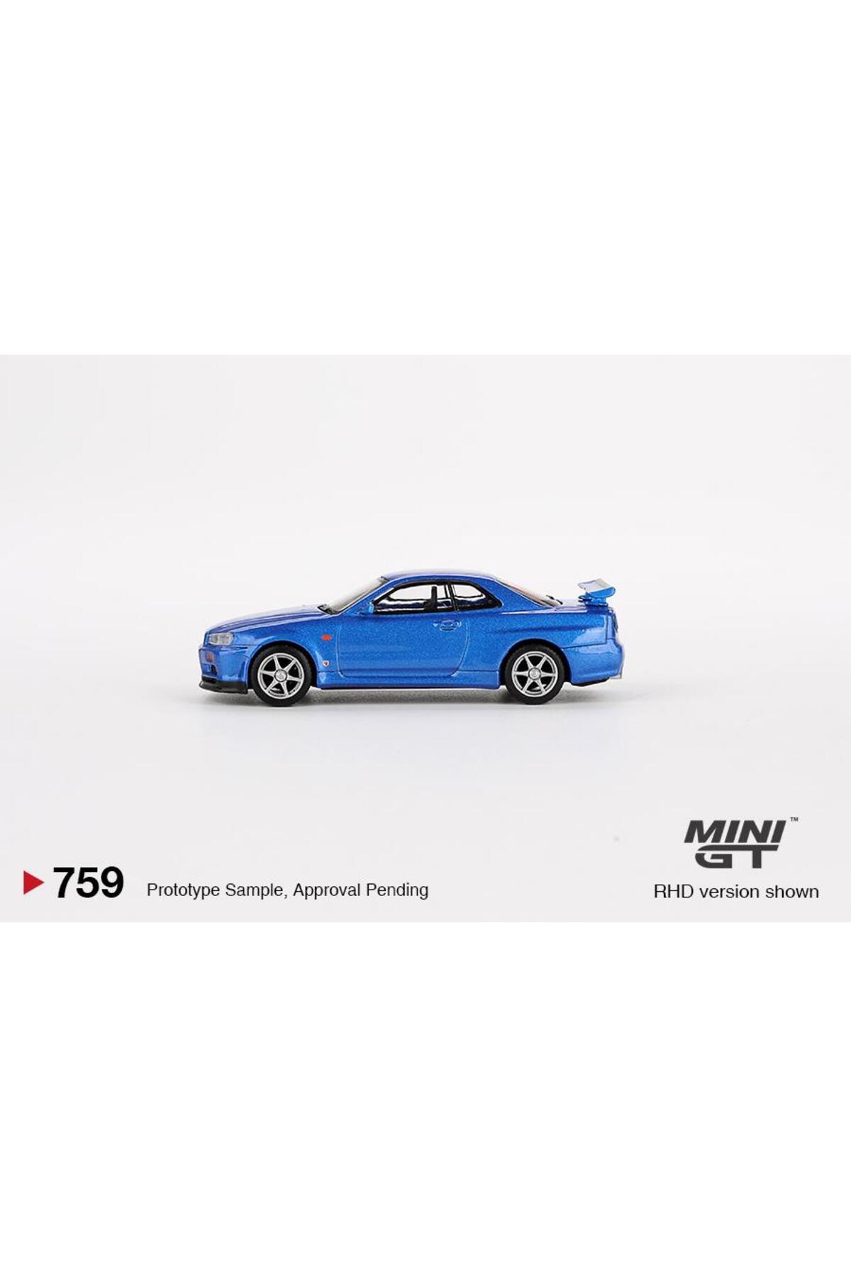 مدل خودرو نیسان اسکای لاین GT R R34 V SPEC BAYSIDE BLUE 759 اورجینال mini gt