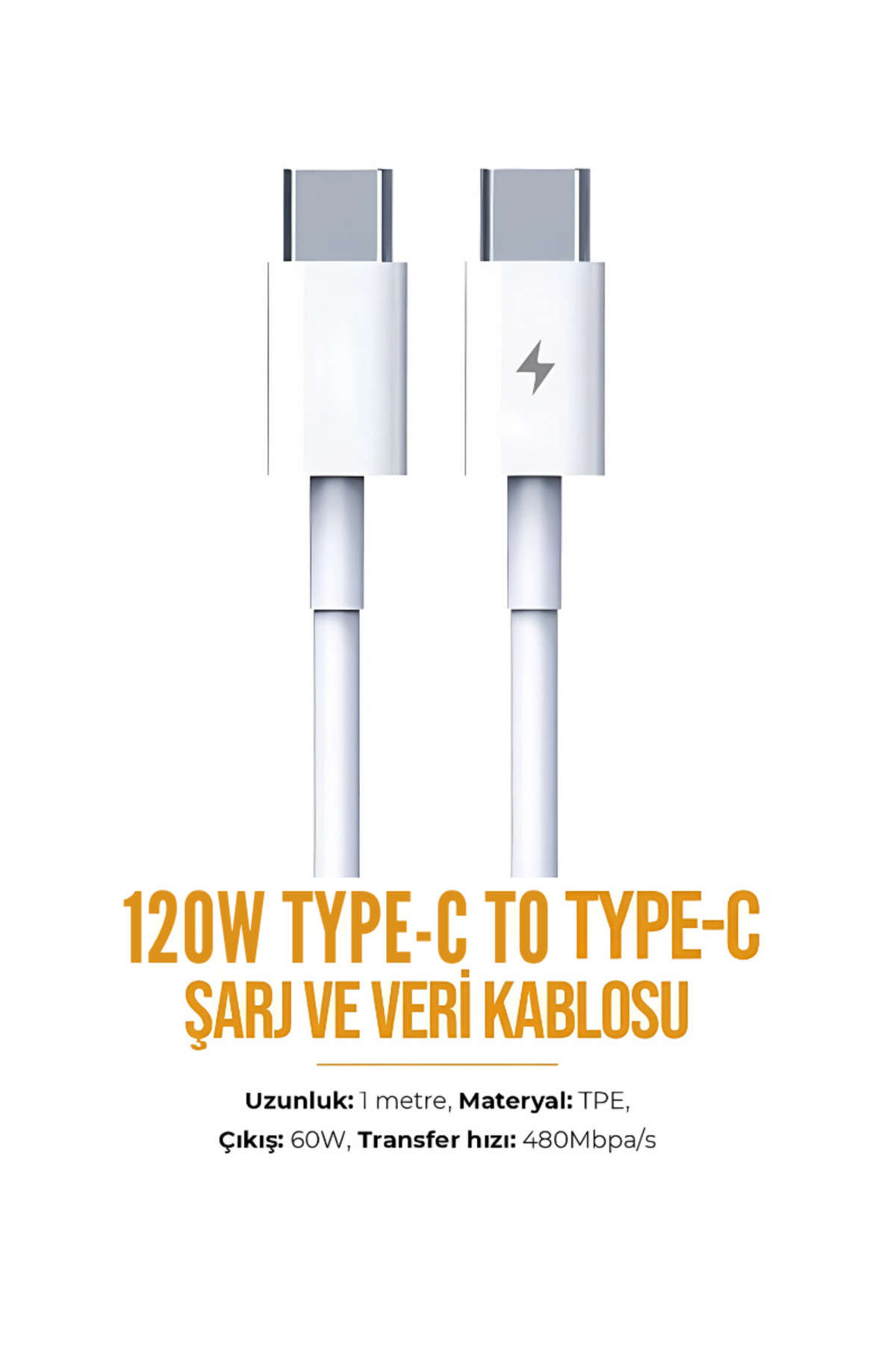 کابل شارژ و داده 60 واتی TYPE C به SAMSUNG APPLE XIAOMI HUAWEI سازگار با PD USB EVAX