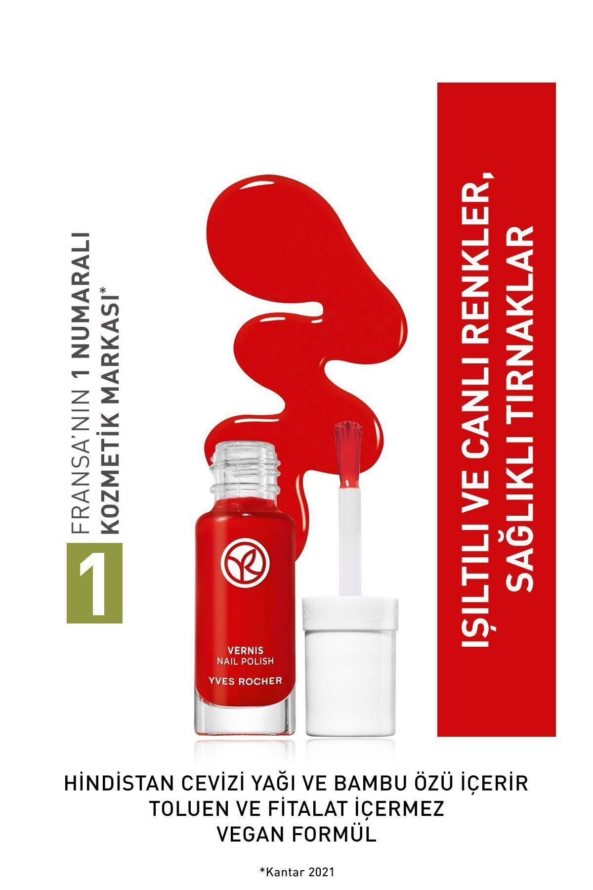 Yves Rocher رنگ ناخن سبز شدن OJE 5 ML 22. قرمز روشن