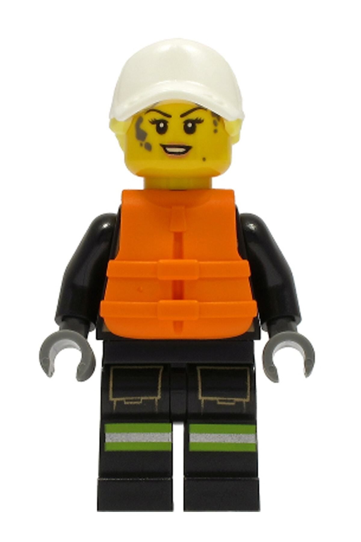 لگو و اسباب بازی های ساخت محور لوازم جانبی MOC CITY TOWN MINIFIGURE جلیقه نجات کلاه مو بلوند آتش نشان زن از ترکیه LEGO