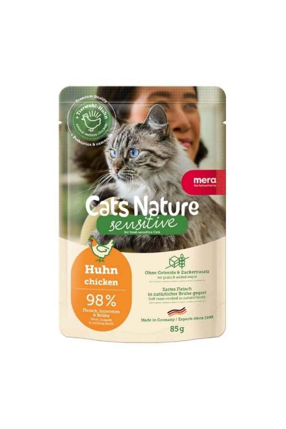 غذای پوچ گربه بالغ با طعم مرغ مرا Mera، سری Cats Nature، ۸۵ گرم، ۱ عدد