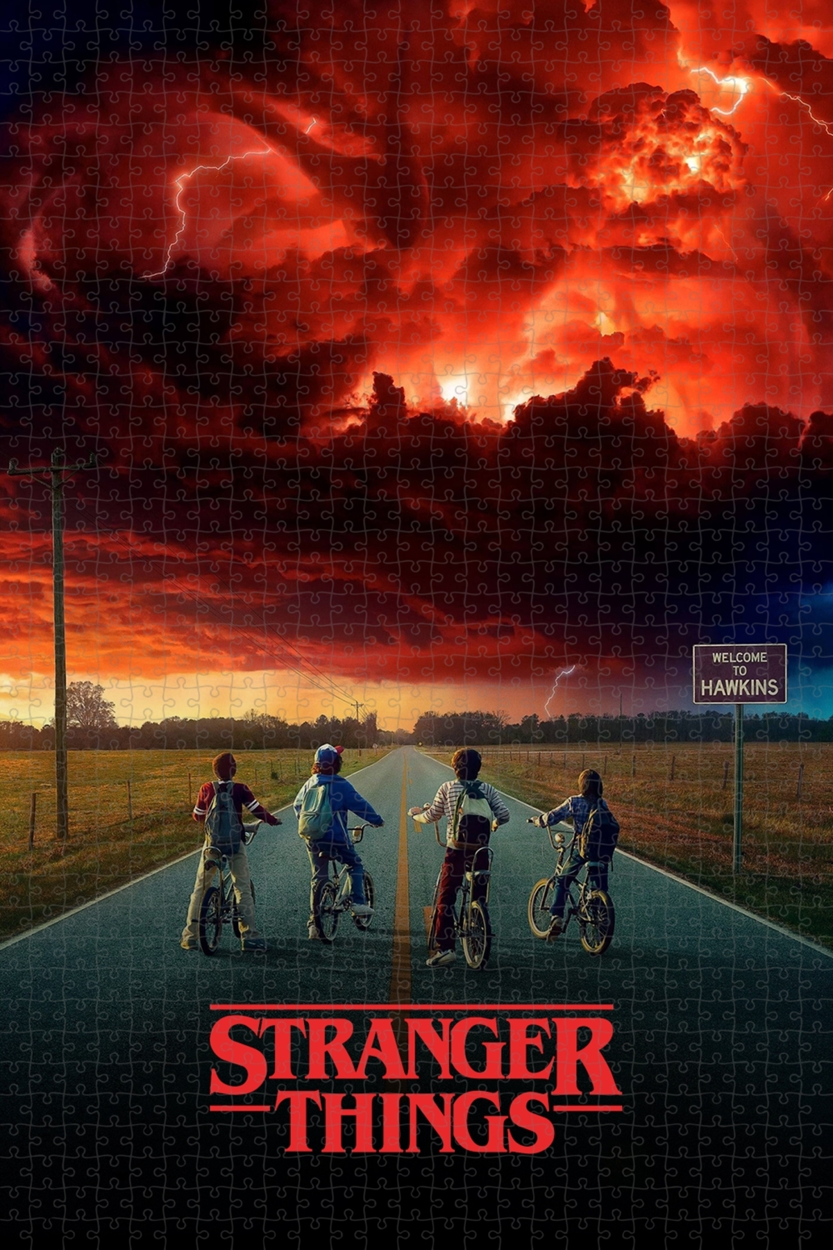پازل STRANGER THINGS 2016 پوستر فیلم 1000 تکه اره منبت کاری مویی نسخه 2 از ترکیه Jeronkarji