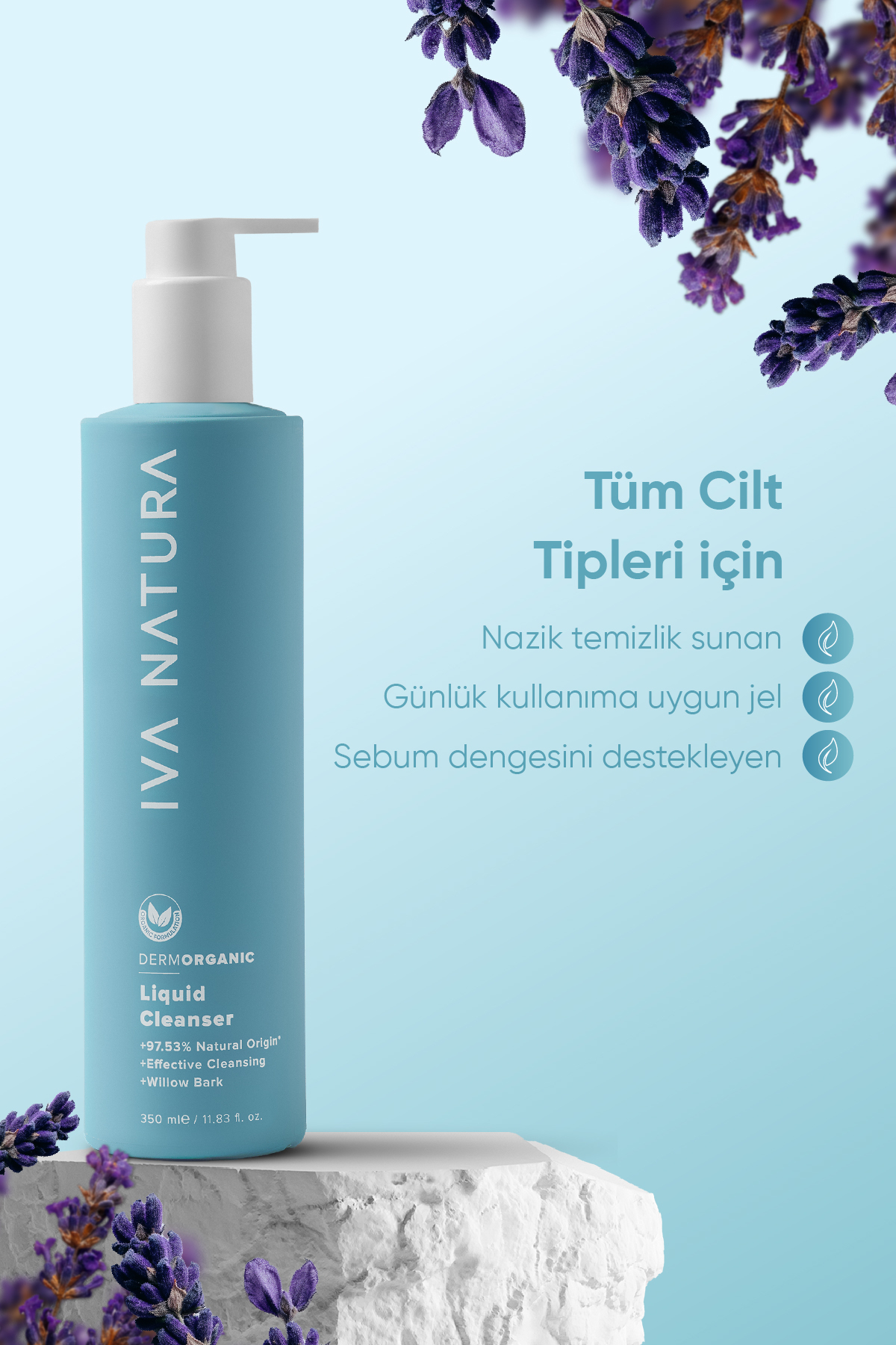 پاک کننده صورت ژل تمیز کردن 350 میل ارگانیک Iva Natura