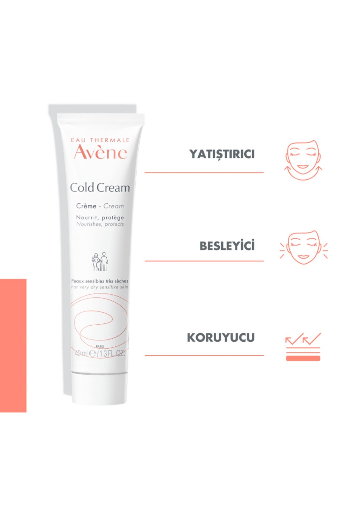 کرم صورت سرد خشک و بسیار تغذیه آرامش بخش برای پوست حساس 40 میل Avene