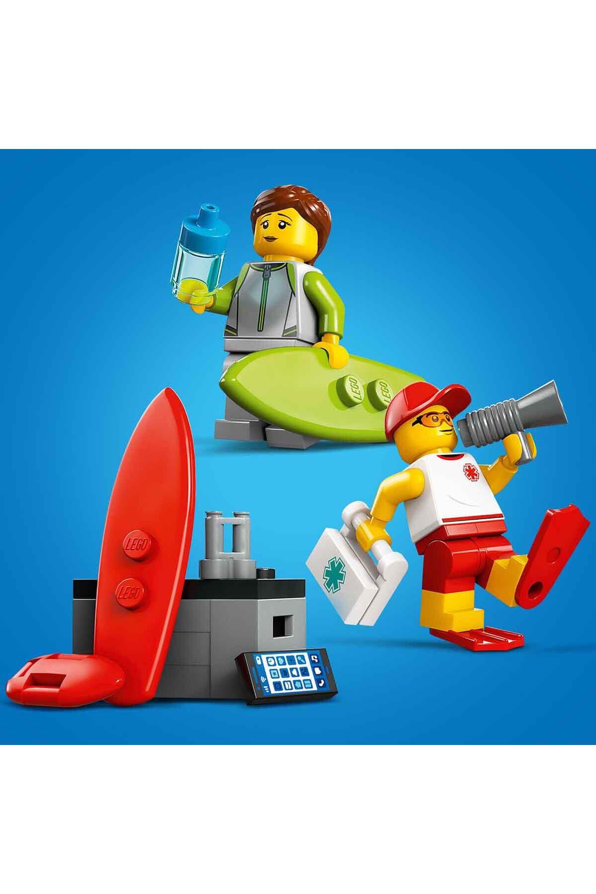 لگو CITY CANKURTARAN VAN 60453 2 MINIFIGURES کوسه برای کودکان بیش از 6 سال بالاتر اورجینال LEGO