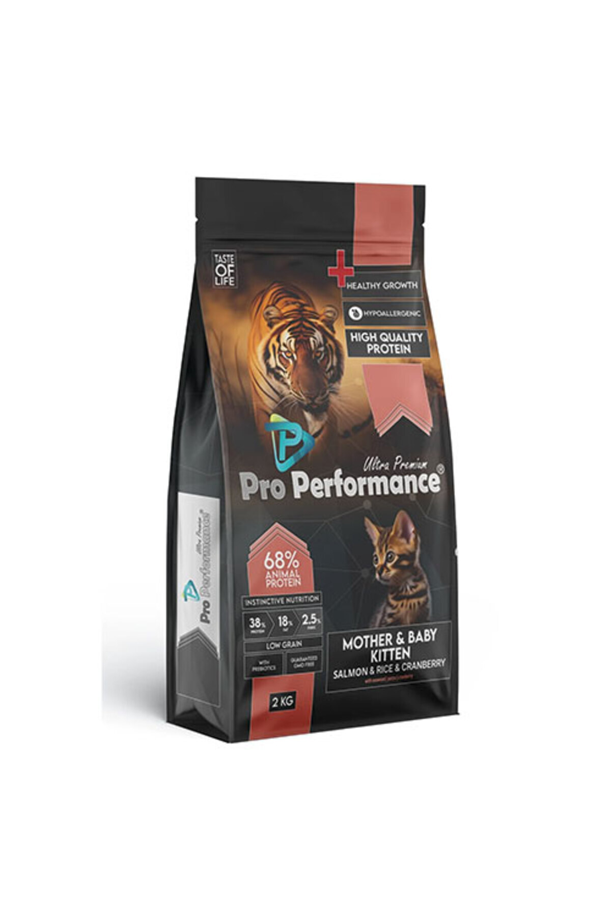 غذای خشک گربه مادر و بچه‌گربه پرو پرفورمنس Pro Performance با سالمون و برنج، ۲ کیلوگرم