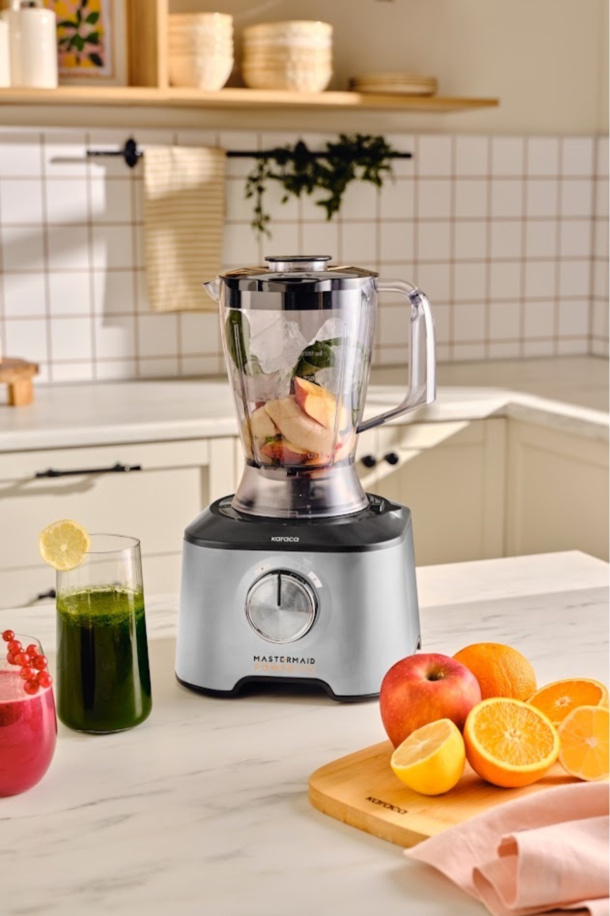 ست مخلوط کن غذاساز MASTERMAID POWER MAX 11 IN 1 COOL GREY 2500W 1000 ML اورجینال Karaca