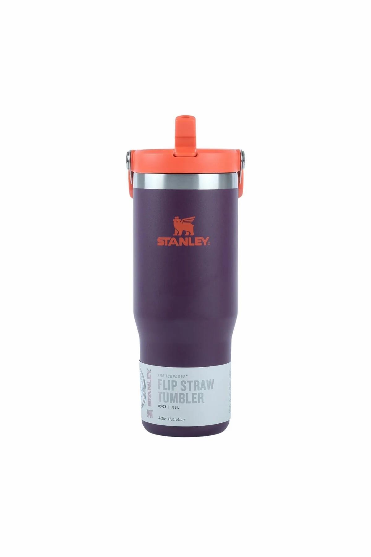 فلاسک قمقمه بنفش ICEFLOW FLIP STRAW 10 09993 538 اورجینال Stanley