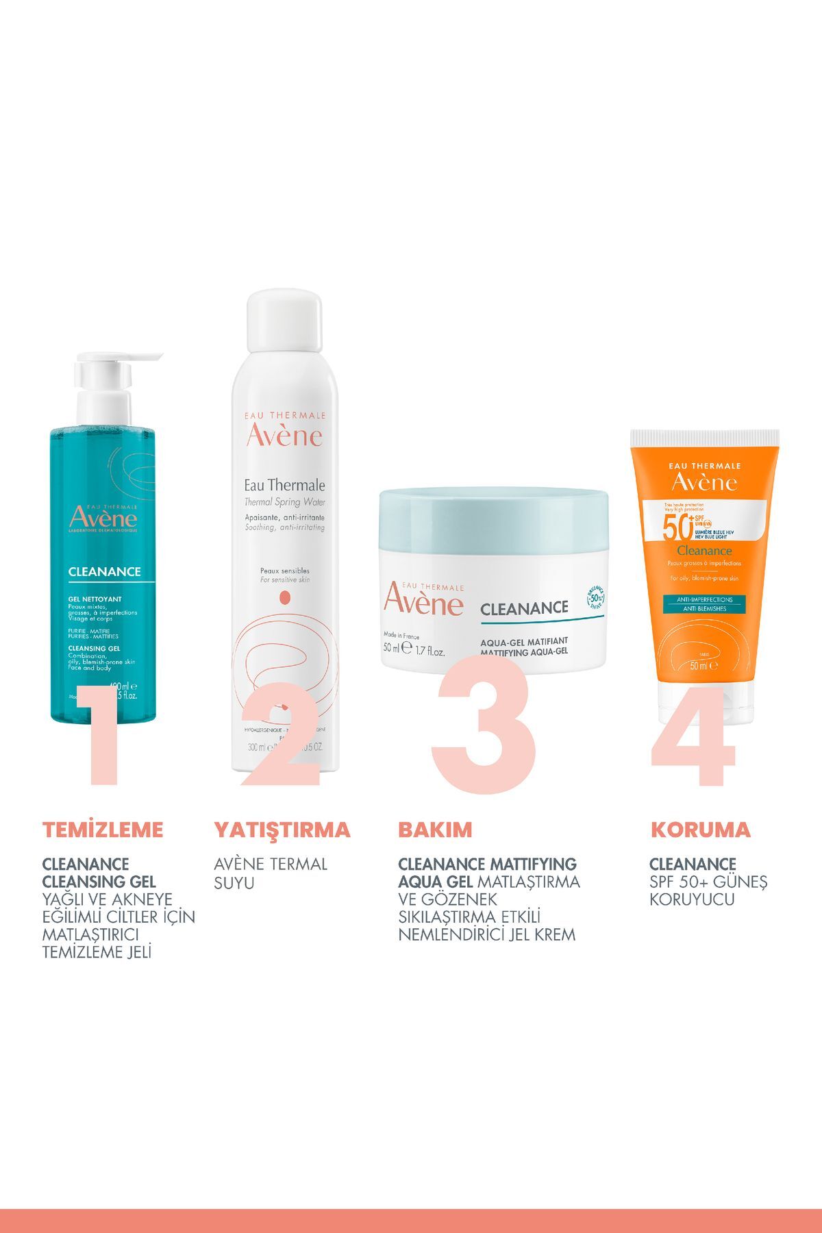 ست مراقبت پوست پاکسازی ژل 50ML + تمیز کردن ماده 200 میل مجموعه Avene