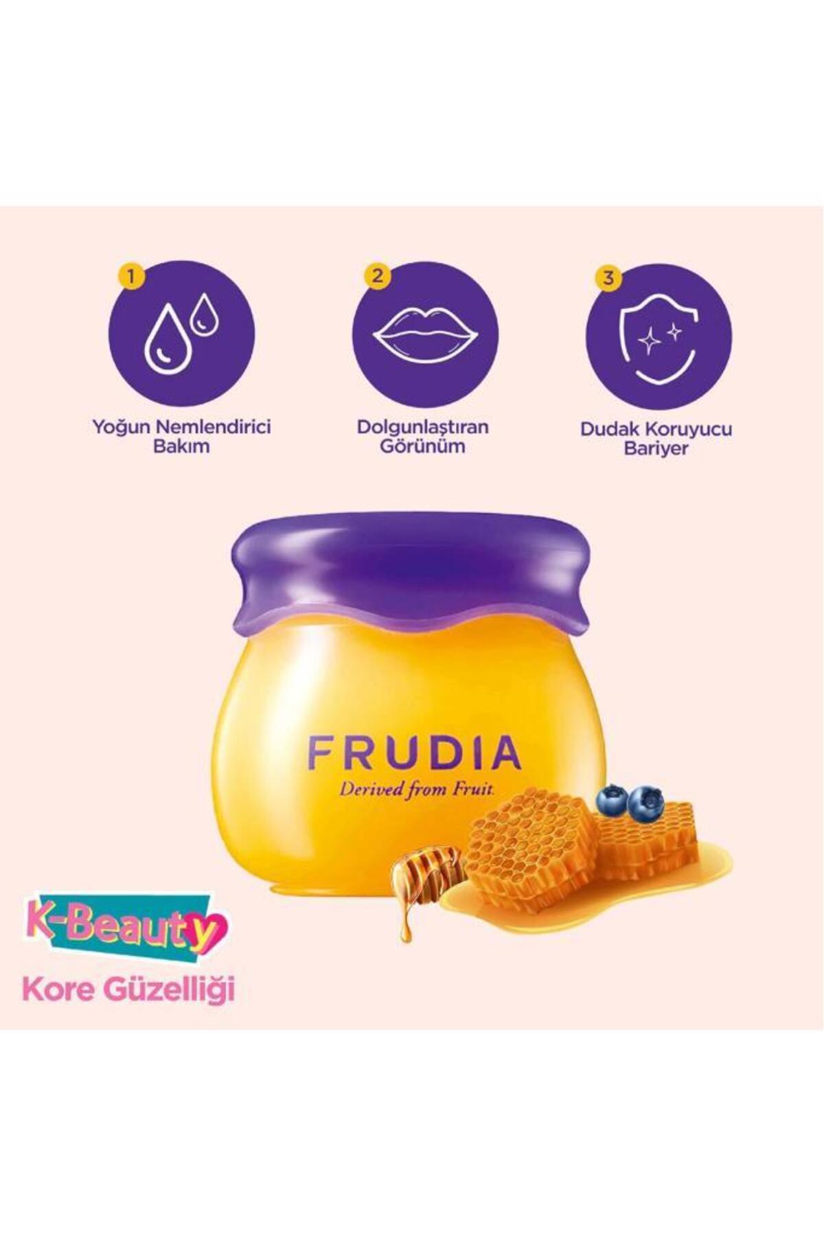 بالم لب مرطوب‌کننده بلوبری فرویدیا FRUDIA 10G سفید