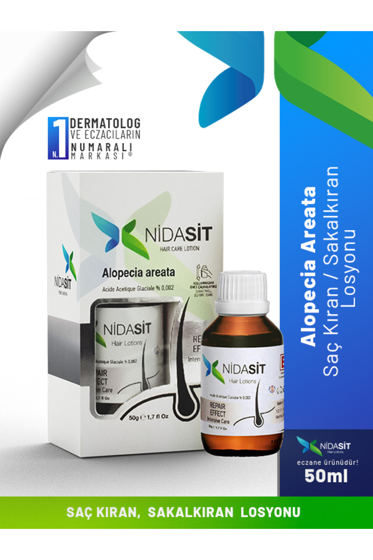 لوسیون موی نیداسیت برای درمان ریزش مو 50 میلی لیتر مناسب برای همه جنسیت ها nidasit hair lotions