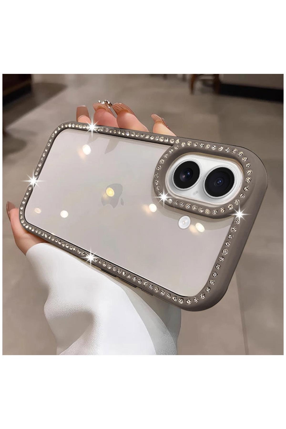 کاور و قاب APPLE IPHONE 16 CASE ZEBANA BLING DIAMOND SILICONE GRAY اورجینال Zebana