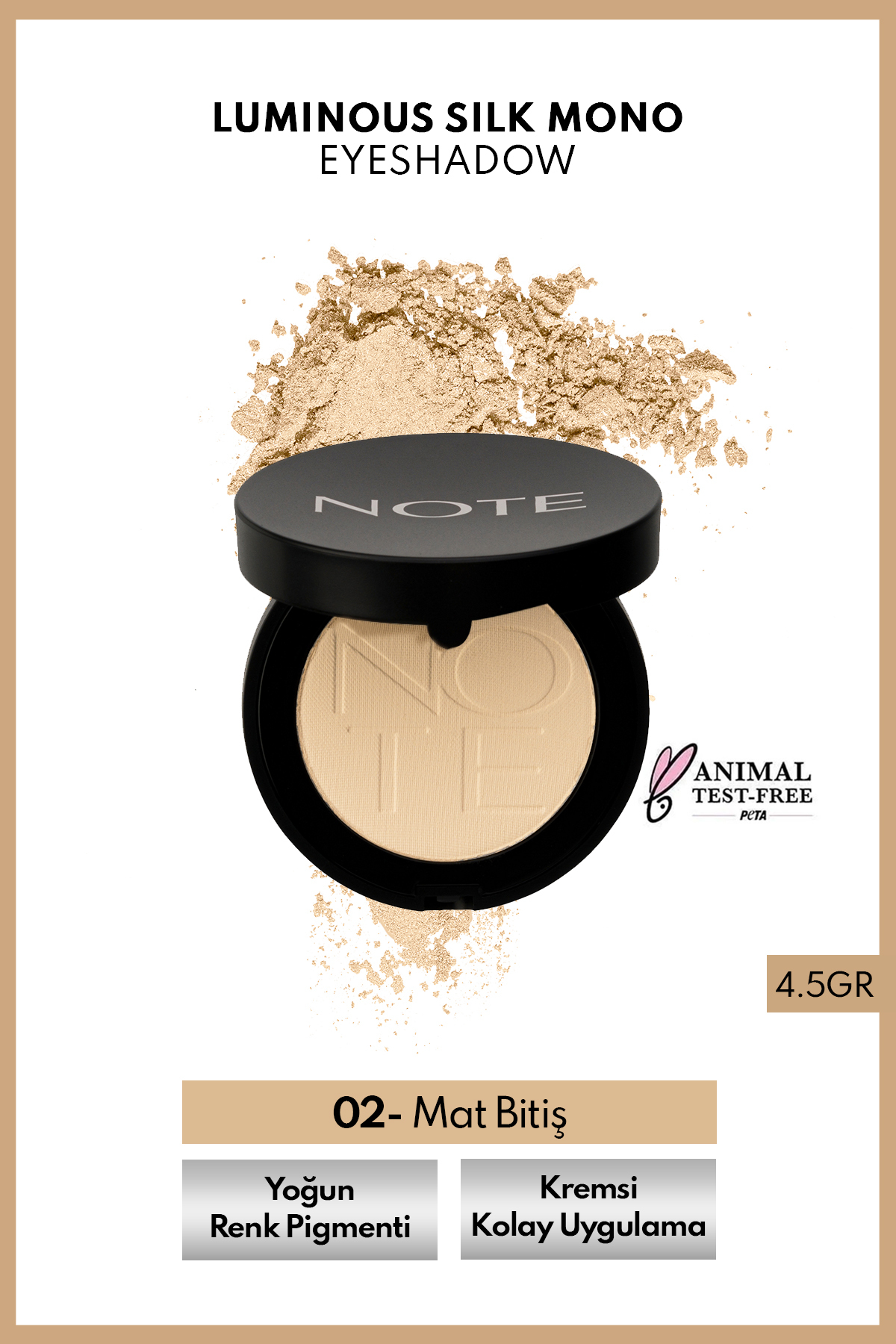 سایه چشم ابریشمی LUMINOUS SINGLE EYESHADOW – 02 کرم Note Cosmetics