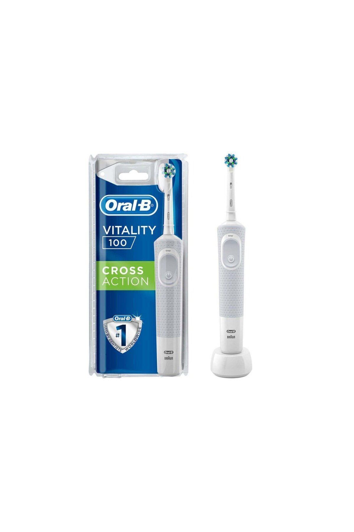 Oral-B دندان چرخان قابل شارژ Vitality D100 با مواد سفید مسئولیت پذیری برقی