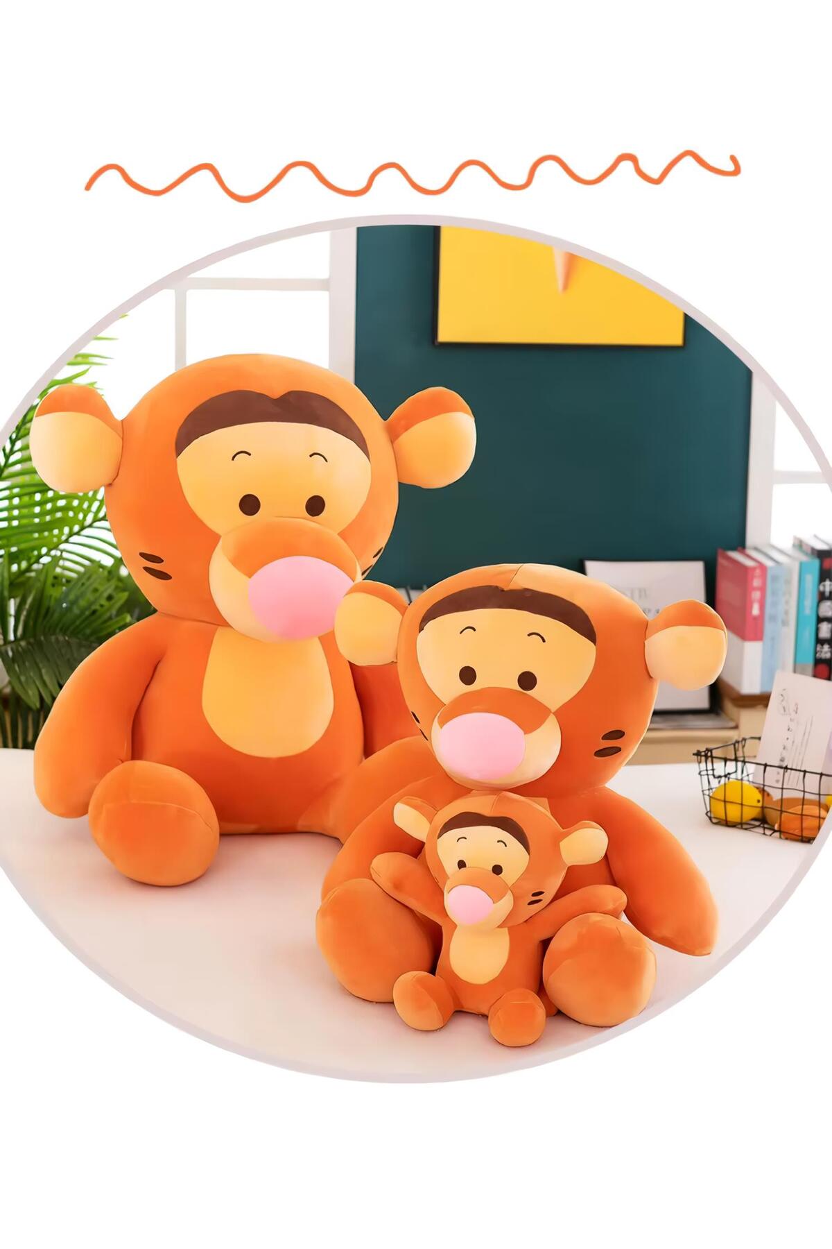 اسباب بازی های پشمی پارچه وارداتی WINNIE THE POOH TIGER انیمه فیگور مخمل دار SLEEPING & PLAYMATE 50 سانتی متر. e-life shop