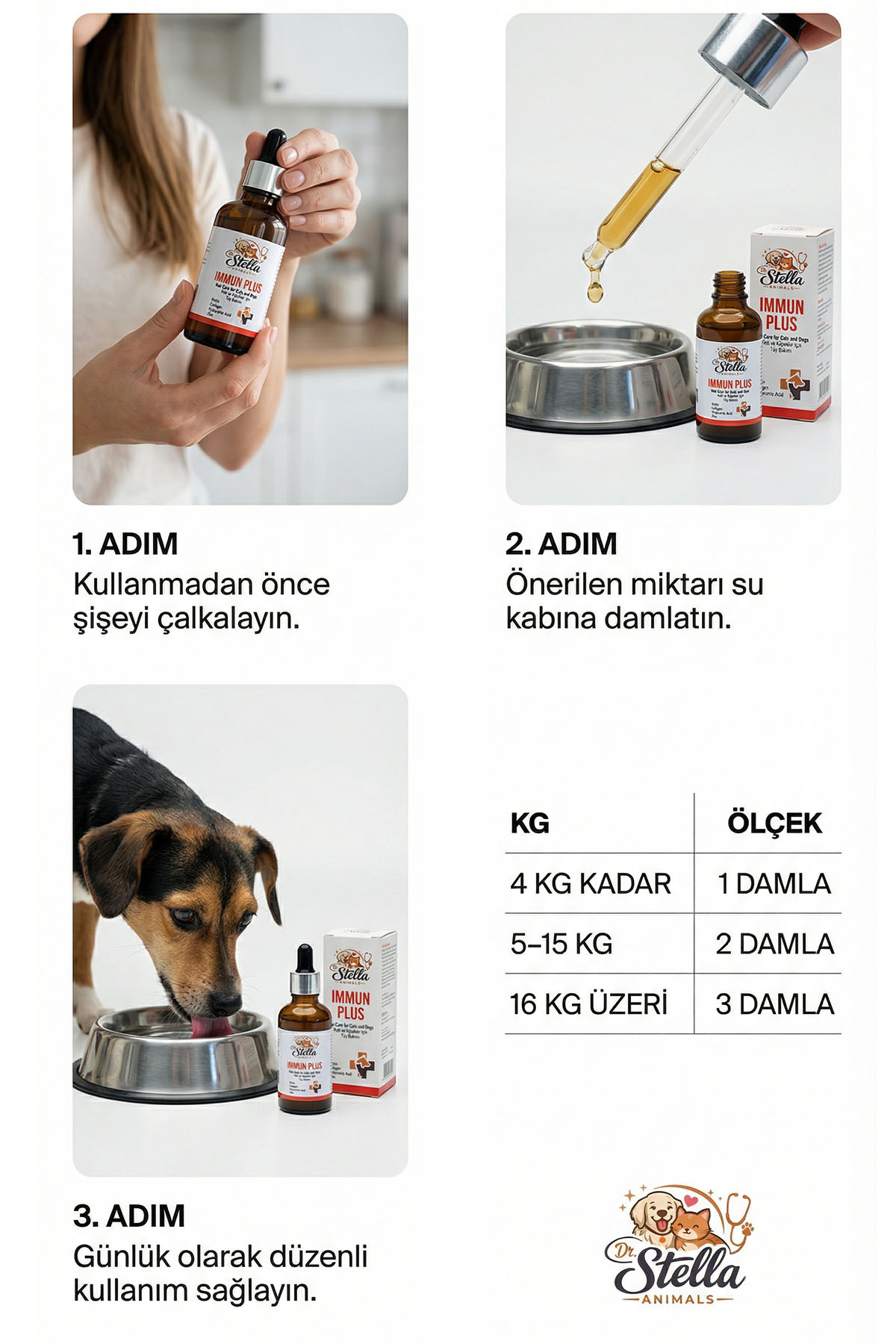 قطره Immun Plus دکتر استلا انیمالز Dr. Stella Animals، ۵۰ میلی‌لیتر