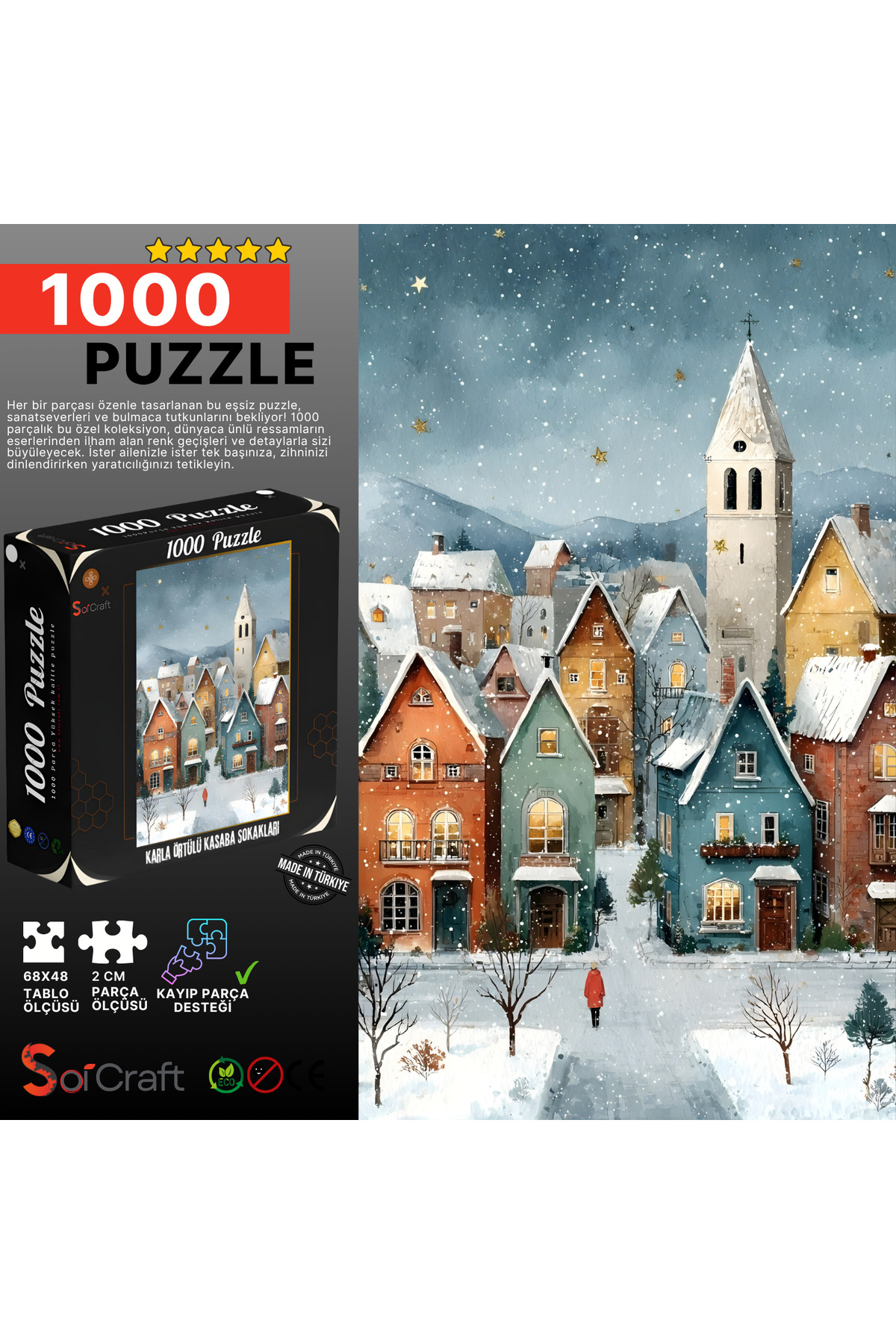 پازل خیابان های شهر پوشیده از برف 1000 قطعه Soi Craft
