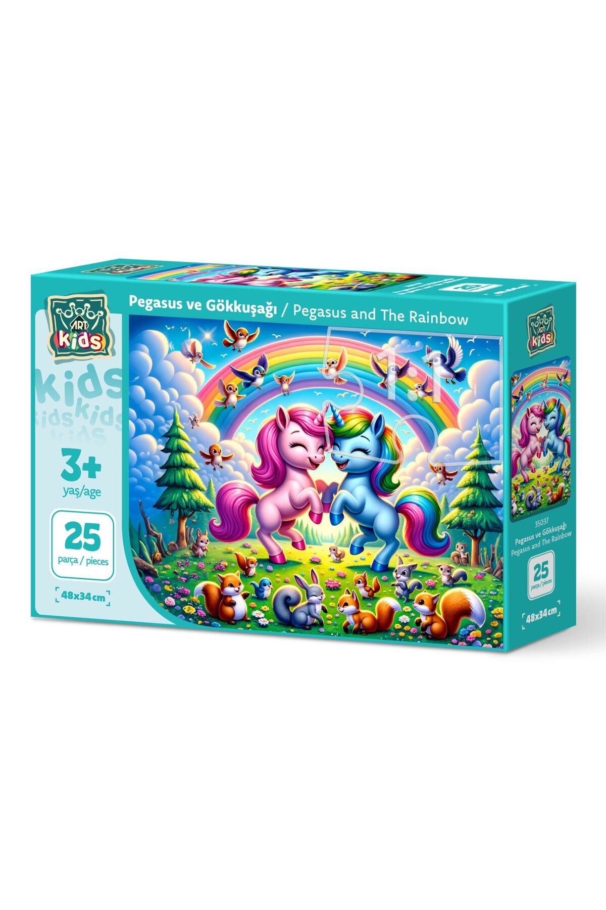 پازل ها و یاپبوزهای کودک دخترانه پسرانه بچگانه PEGASUS ART CHILD رنگین کمان 25 قطعه اورجینال ارت Art Puzzle
