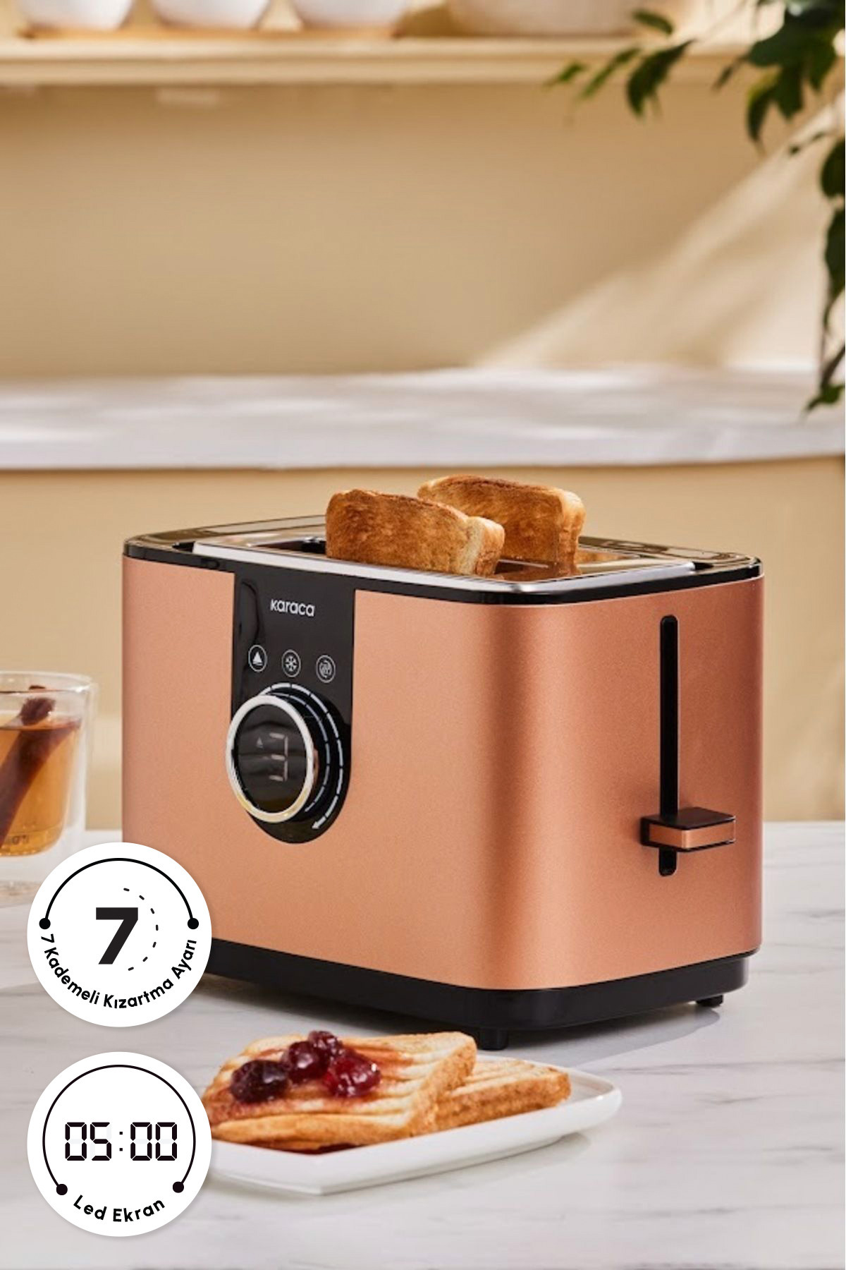 توستر اینوکس سری 2303 برنز اورجینال Karaca