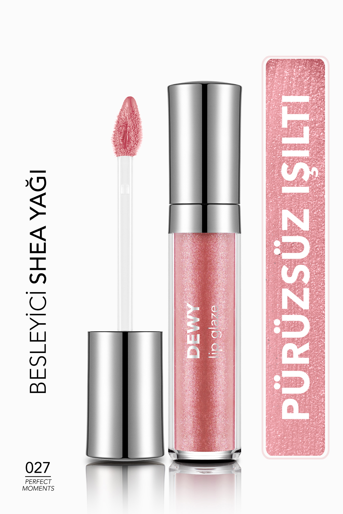 برق لب مغذی فلورمار Flormar، Dewy Lip Glaze، 027 Perfect Moments، مدل 7121 صورتی