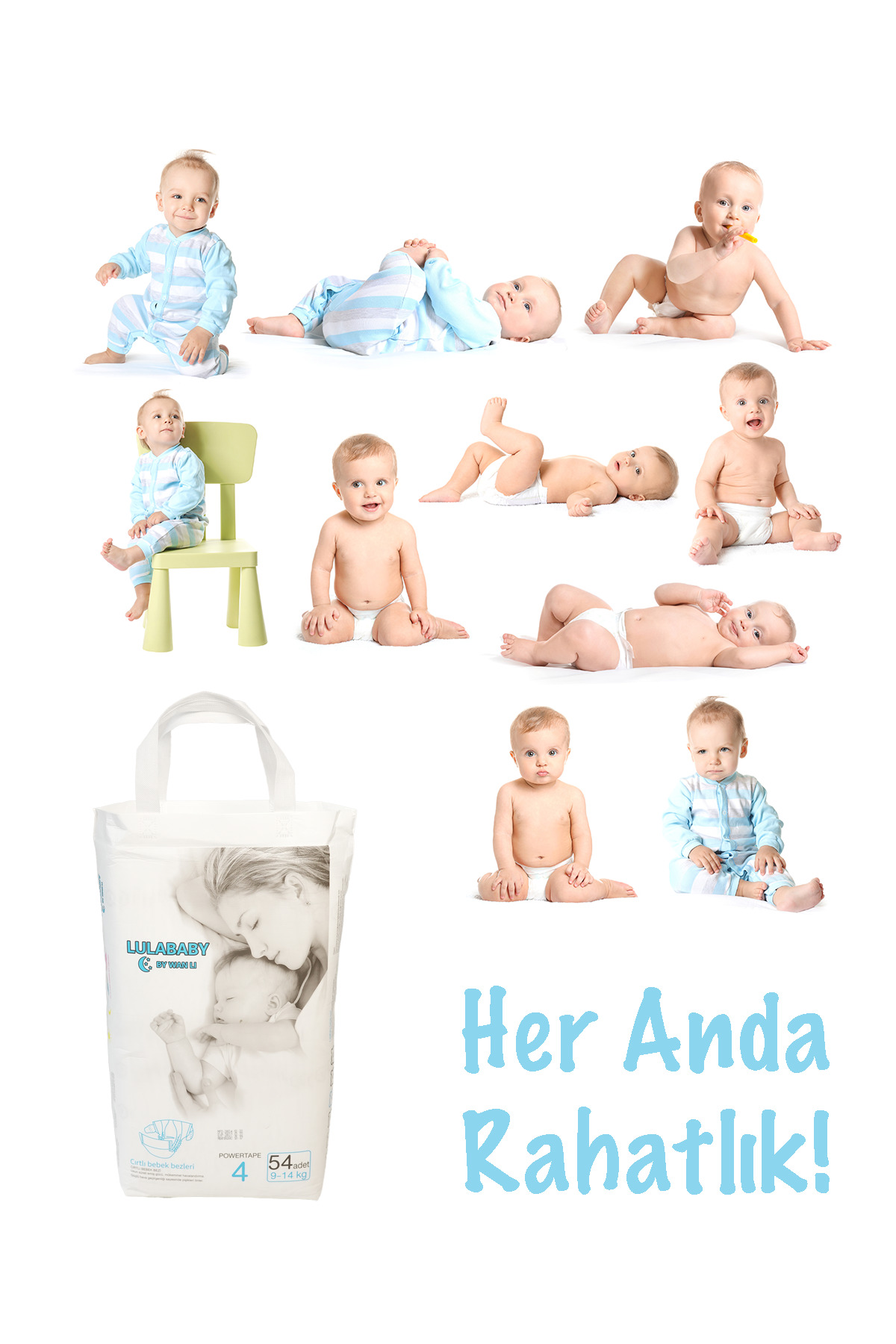 پوشک بچه LULA BABY PREMIUM OPPORTUNITY پکیج سایز 4 54 عددی اورجینال Lulababy