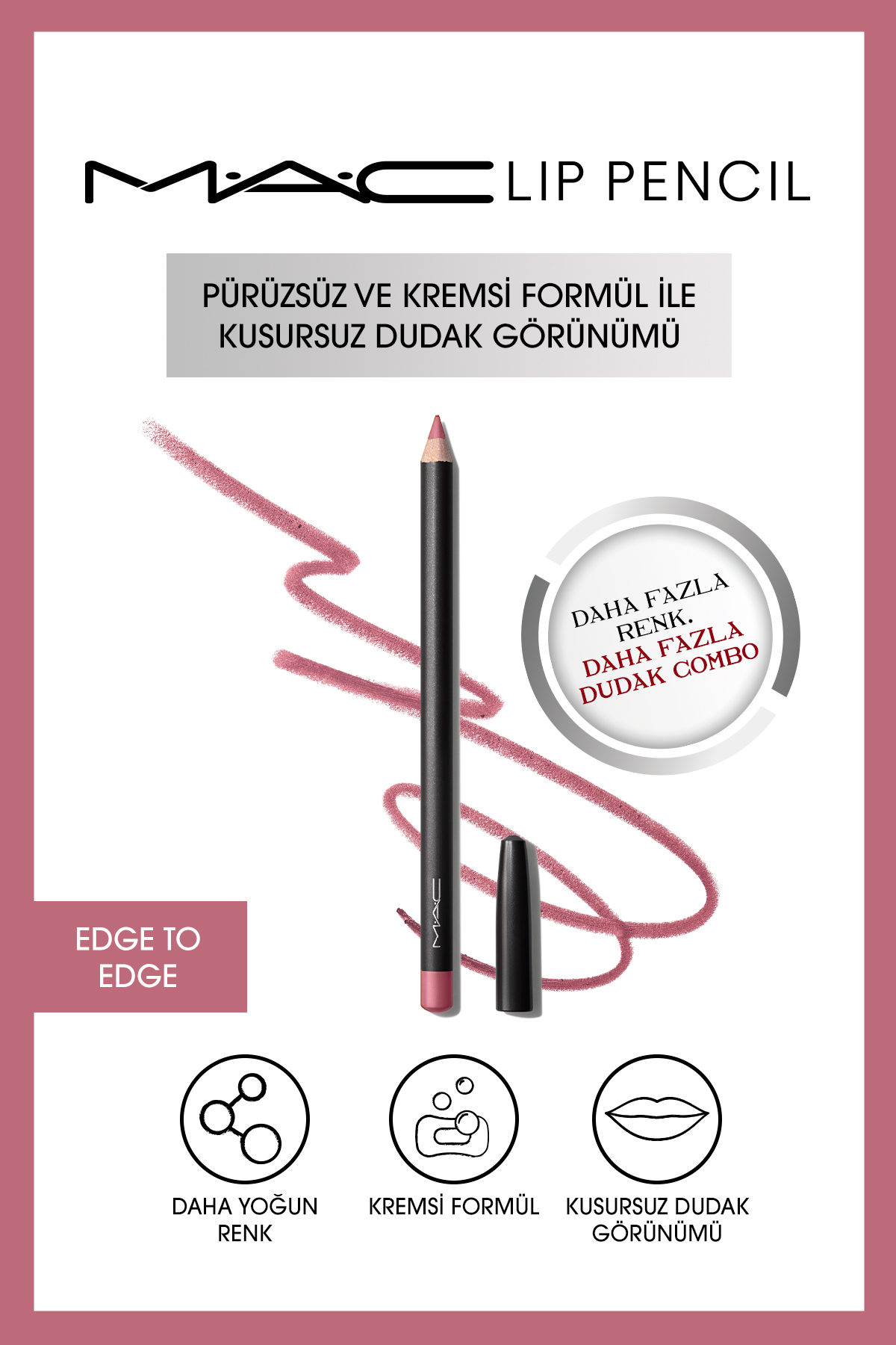 خط لب مداد دائمی کرمی لبه تا 1.45 گرم Mac