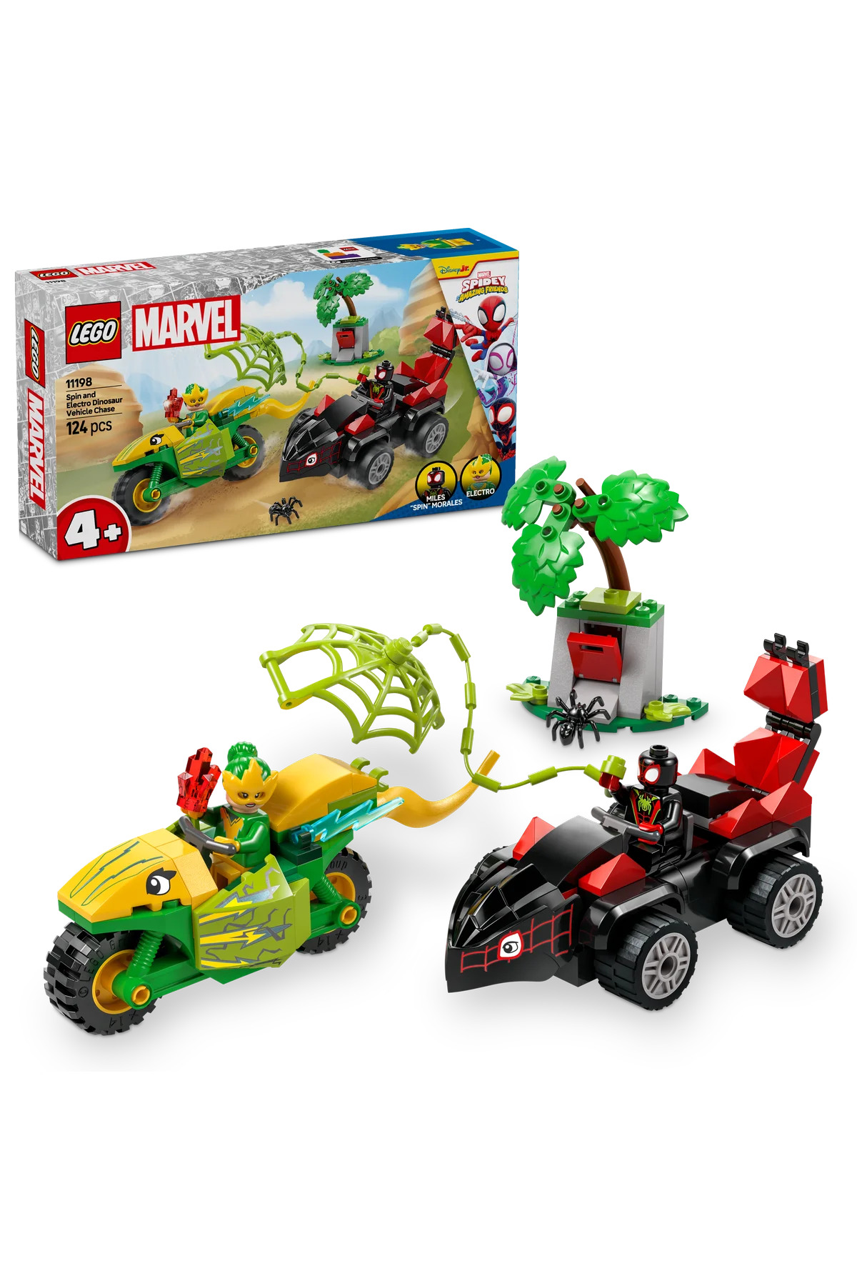 لگو و اسباب بازی های ساخت محور ® MARVEL SPIDEY AND HIS AMAZING FRIENDS SPIN ELECTRO DINOSAUR VEHICLE TRACKER 11198 اورجینال LEGO