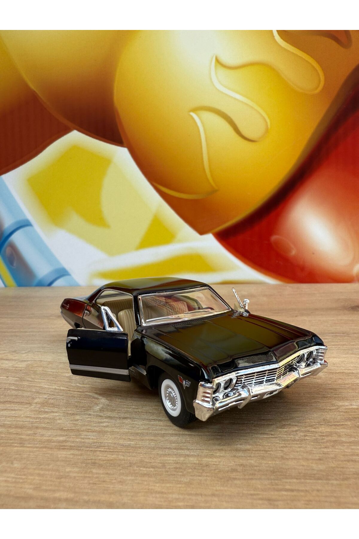 مدل خودرو PULL DROP 1967 CHEVROLET IMPALA مشکی DIECAST MODEL CAR CHEVY OPENING DOORS اورجینال scntoys