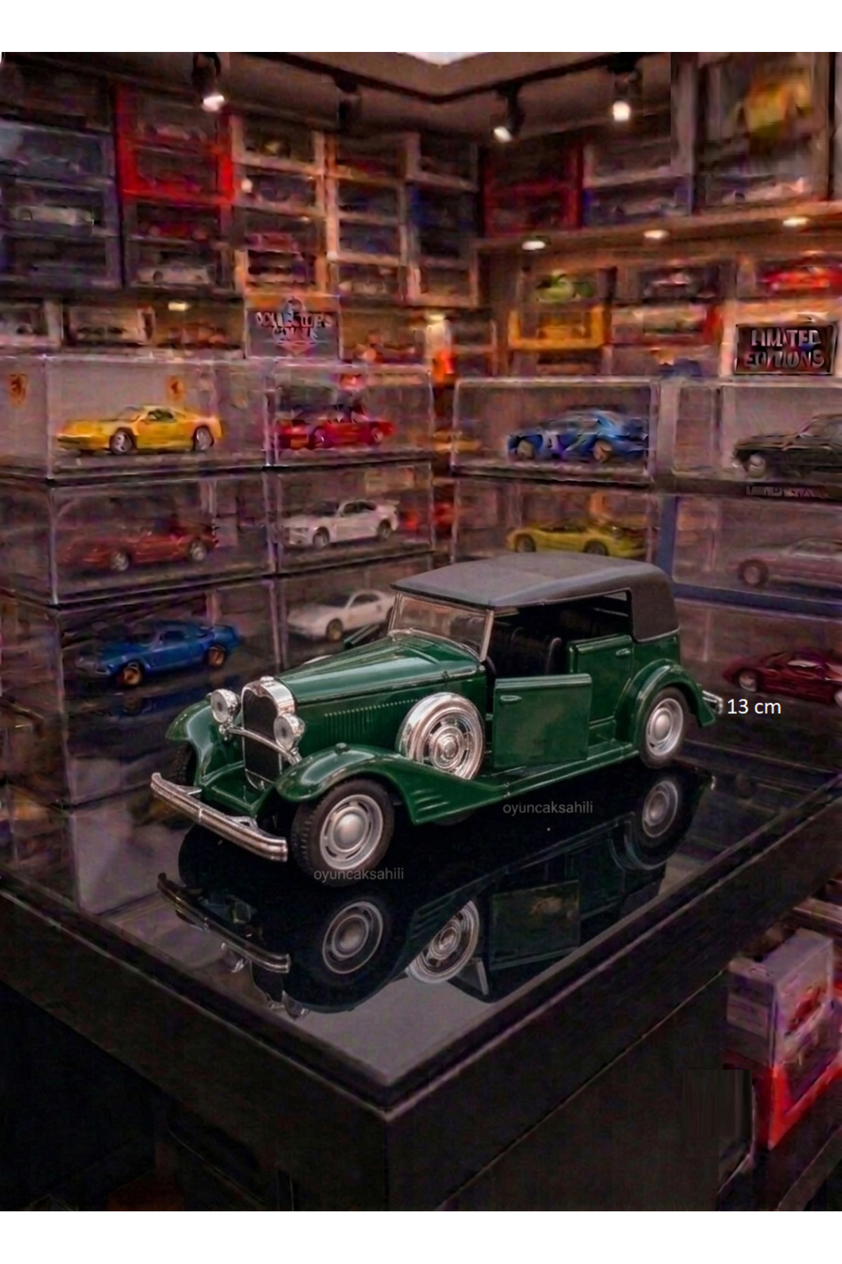 مدل خودرو کلاسیک METAL ATA CAR DIECAST SQUEEGEE IRON TOY COLLECTION OPENING DOORS GREEN از ترکیه OYUNCAKSAHİLİ