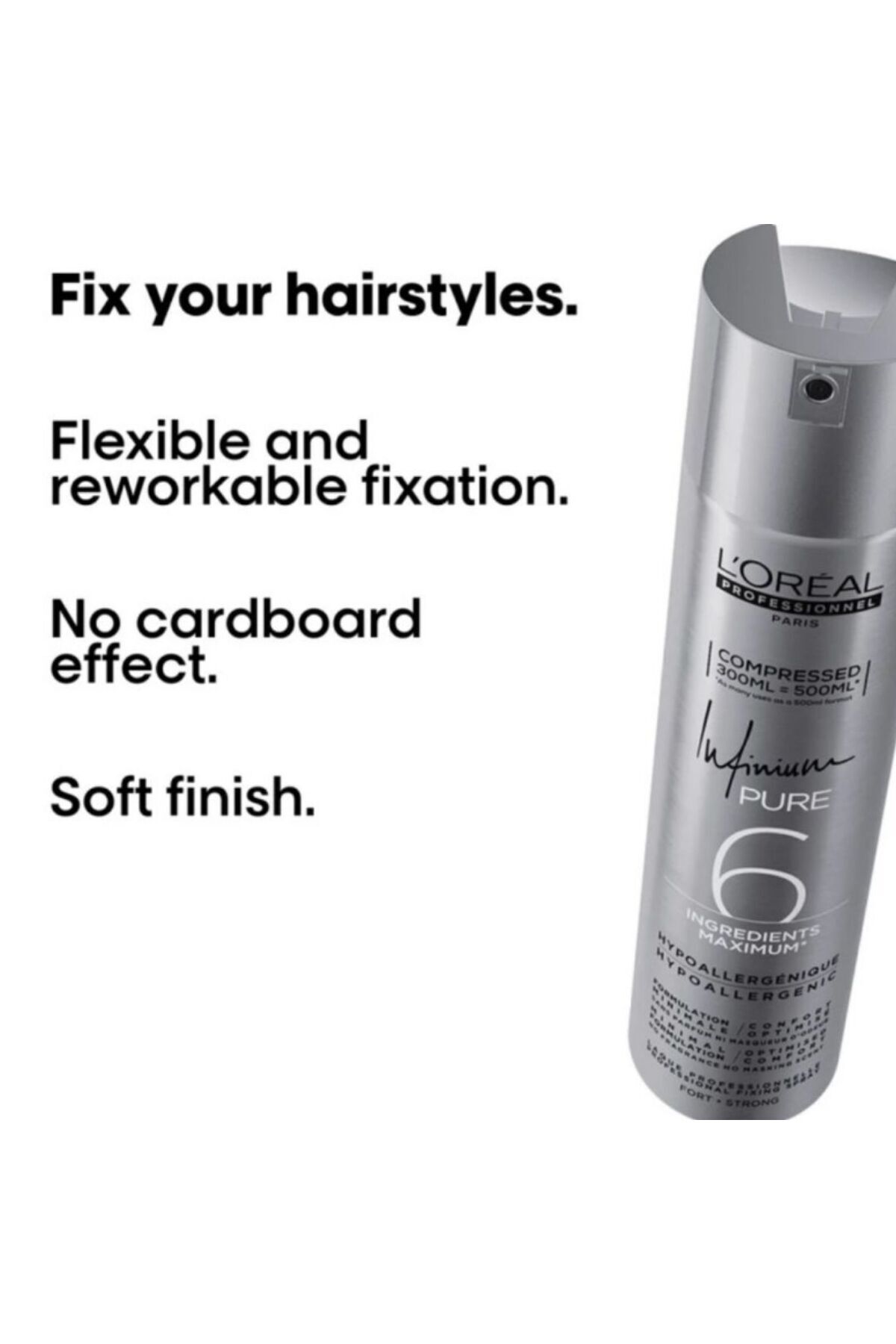 اسپری مو INFINIUM PURE FORT 300 میل بسته بندی جدید L'oreal Professionnel