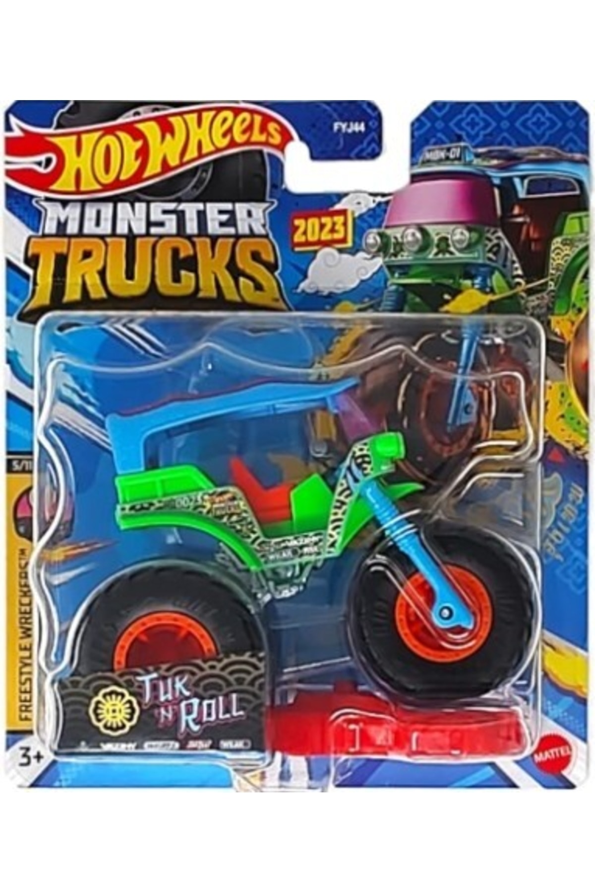 ماشین اسباب بازی HKM38 MONSTER TRUCKS TUK N ROLL HOT WHEELS