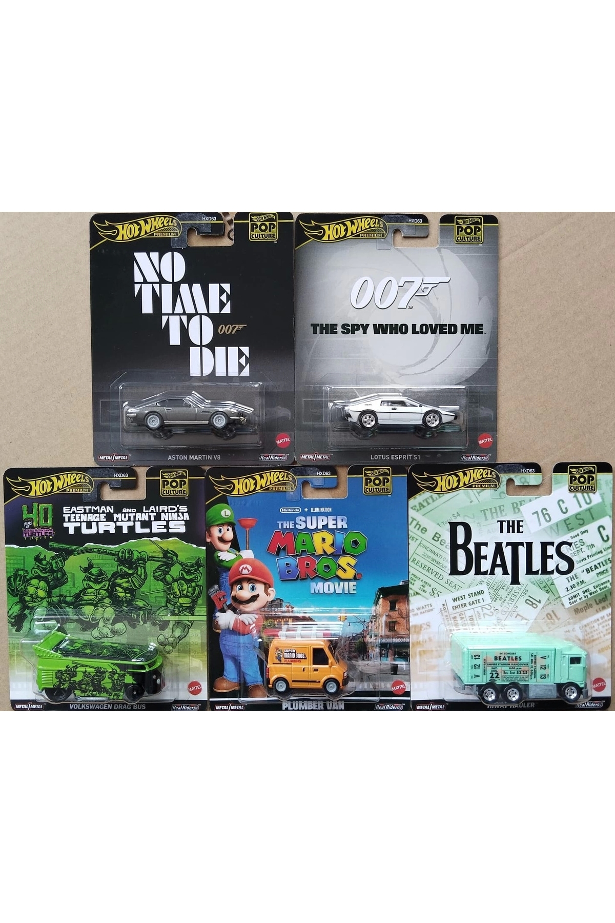 ماشین اسباب بازی مجموعه 5 عددی HXD63 PREMIUM POP CULTURE 2024 از ترکیه HOT WHEELS