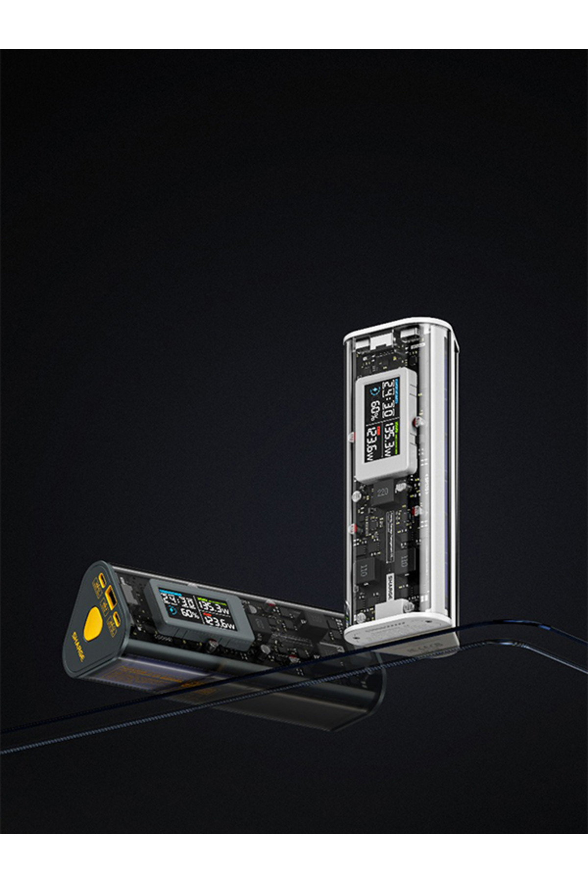 پاوربانک 170W گان وایت با قدرت بالا و طراحی شفاف اورجینال Sharge