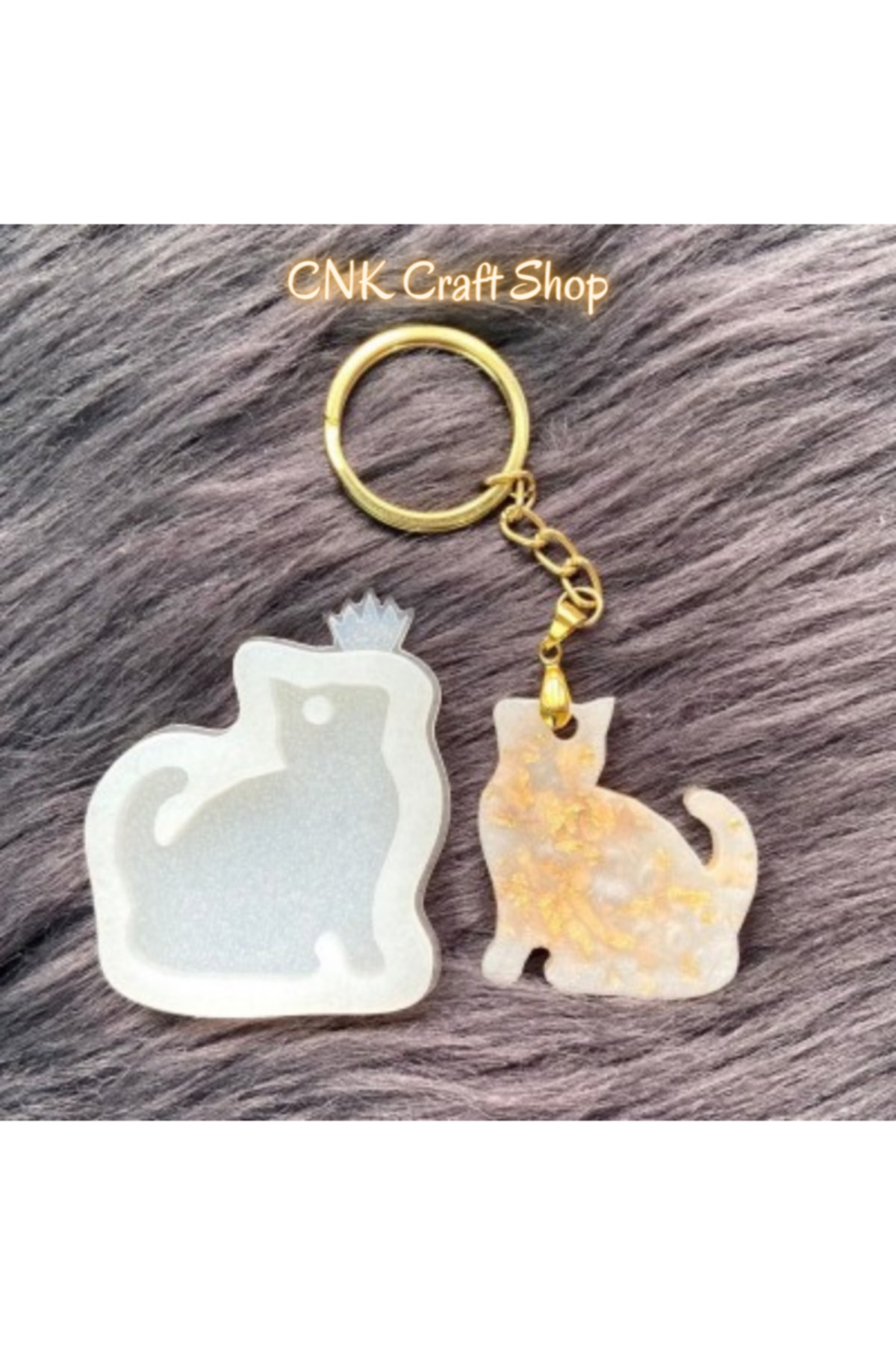 فیگور قالب اپوکسی سیلیکونی چاپ گردنبند رزین جاکلیدی گربه از ترکیه cnk craft shop