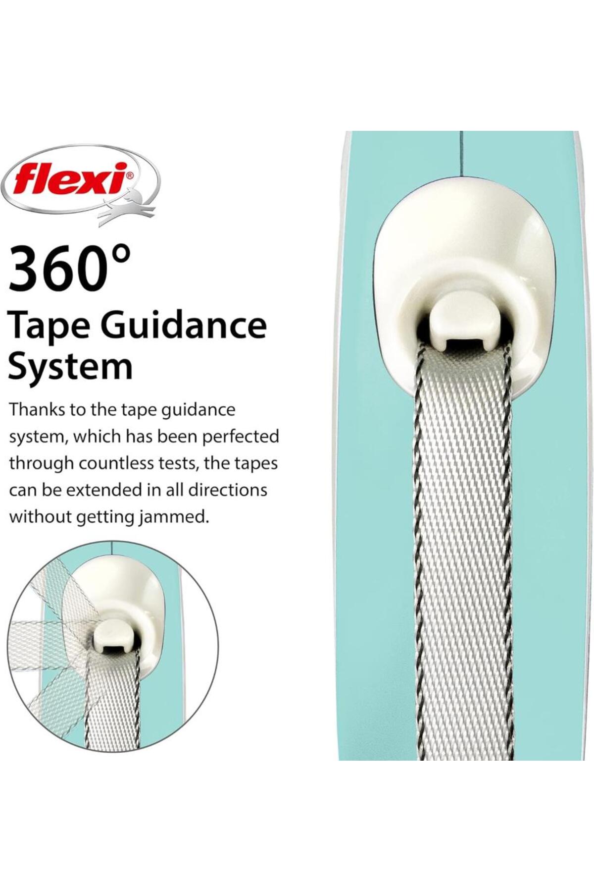 قلاده اتوماتیک پیاده‌روی سگ و گربه فلکسی Flexi New Comfort، آبی روشن، سایز XS