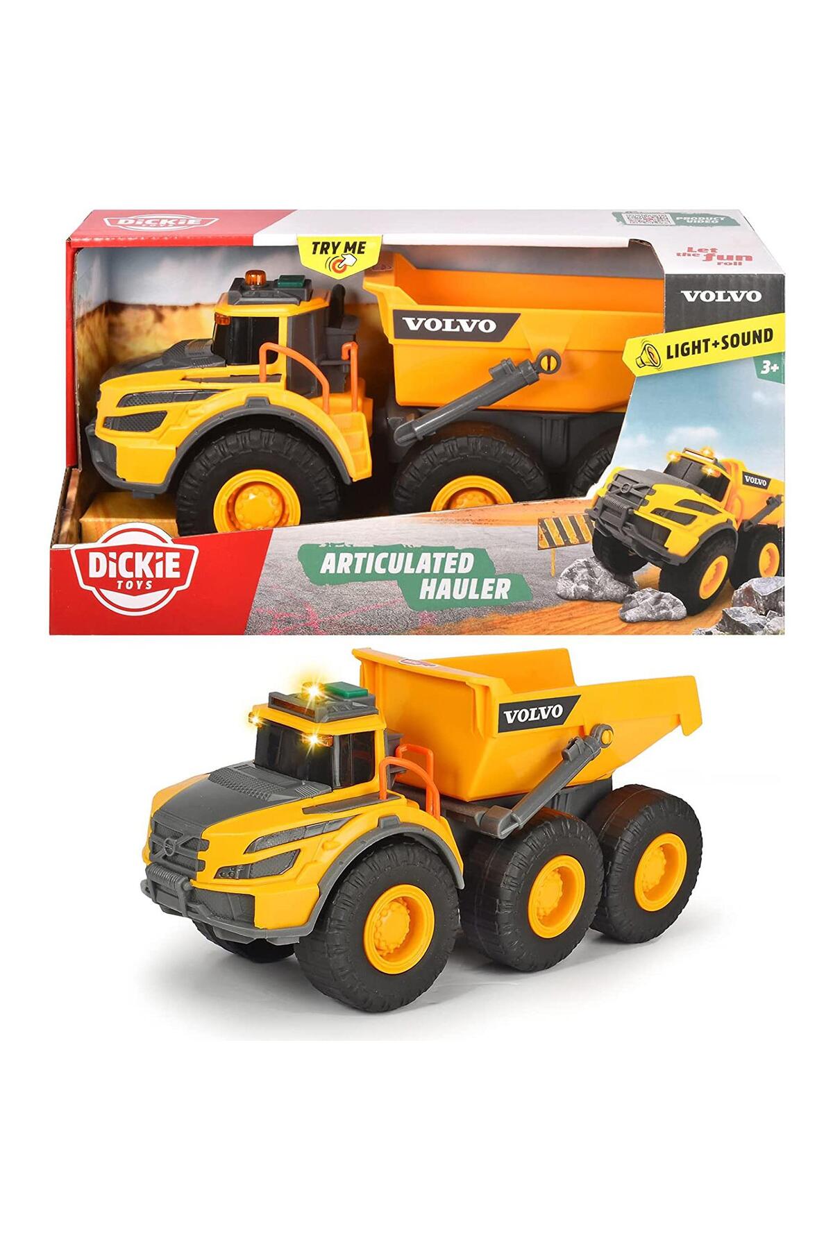 مدل خودرو کامیون حامل ولوو دارای مجوز DICKIE با مفصلی صدا و سبک ARTICULATED HAULER اورجینال Genel Markalar