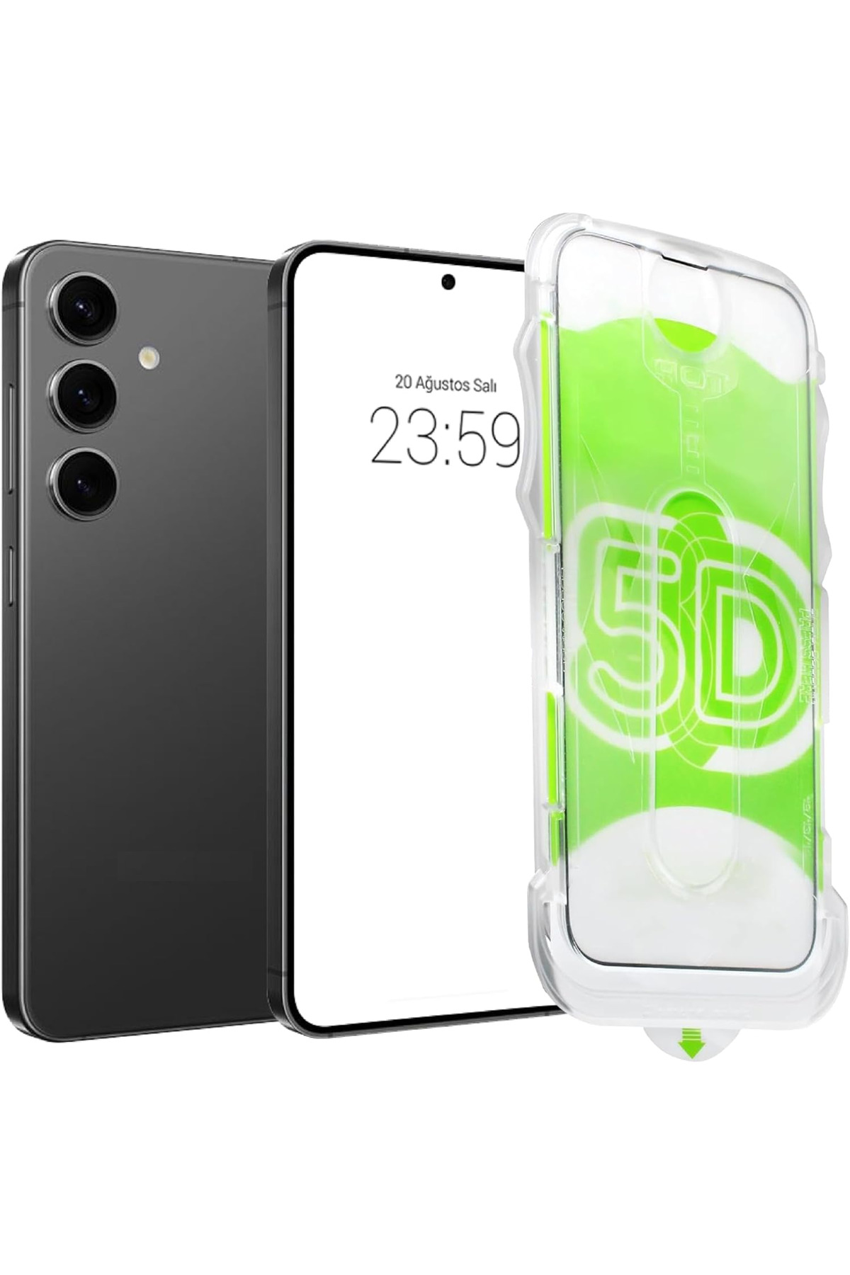 محافظ صفحه نمایش شیشه ای کاملاً پوشاننده سامسونگ GALAXY S24 S25 با ابزار و قاب کاربردی آسان فیبکس Fibaks