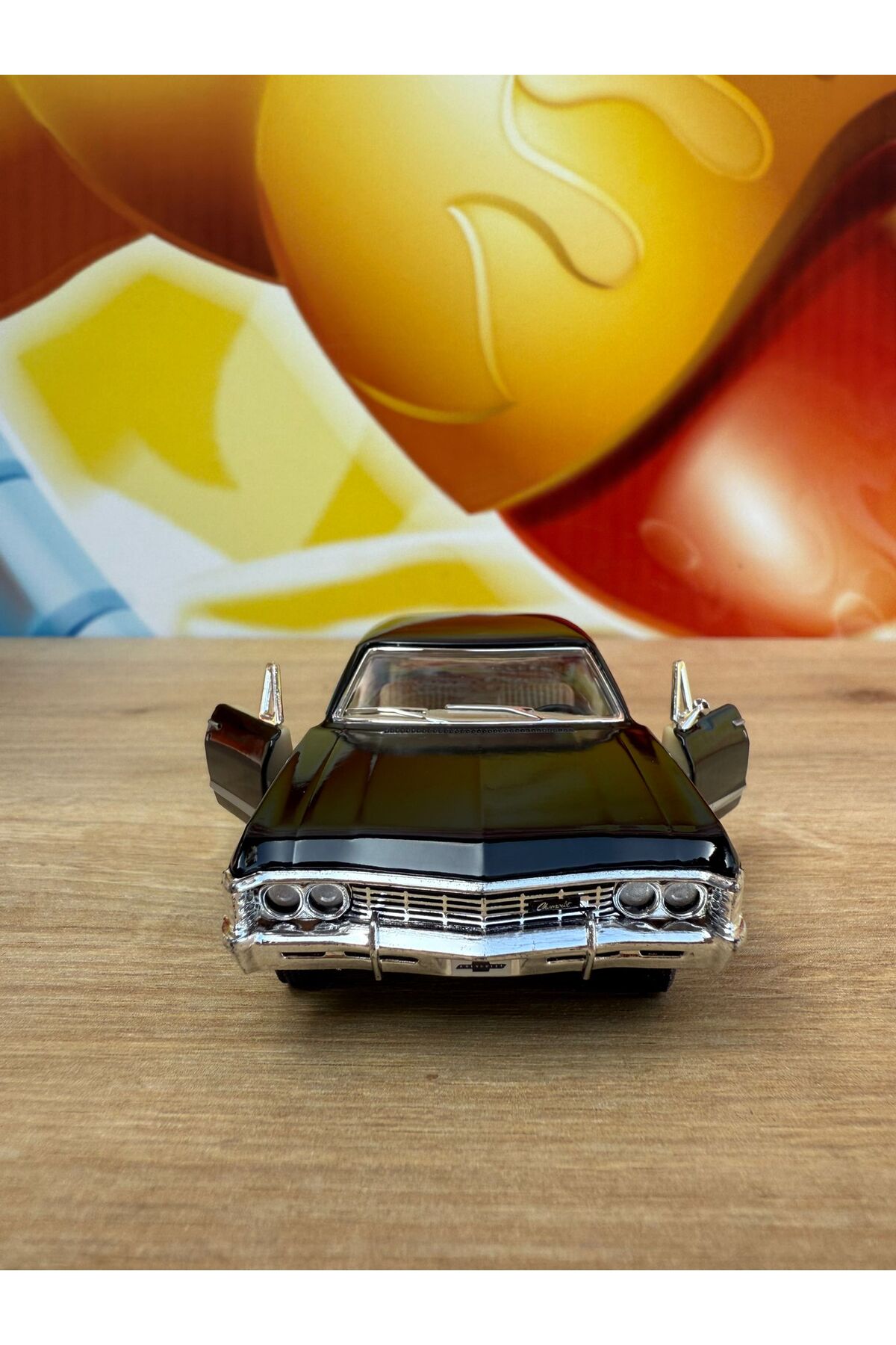 مدل خودرو PULL DROP 1967 CHEVROLET IMPALA مشکی DIECAST MODEL CAR CHEVY OPENING DOORS اورجینال scntoys