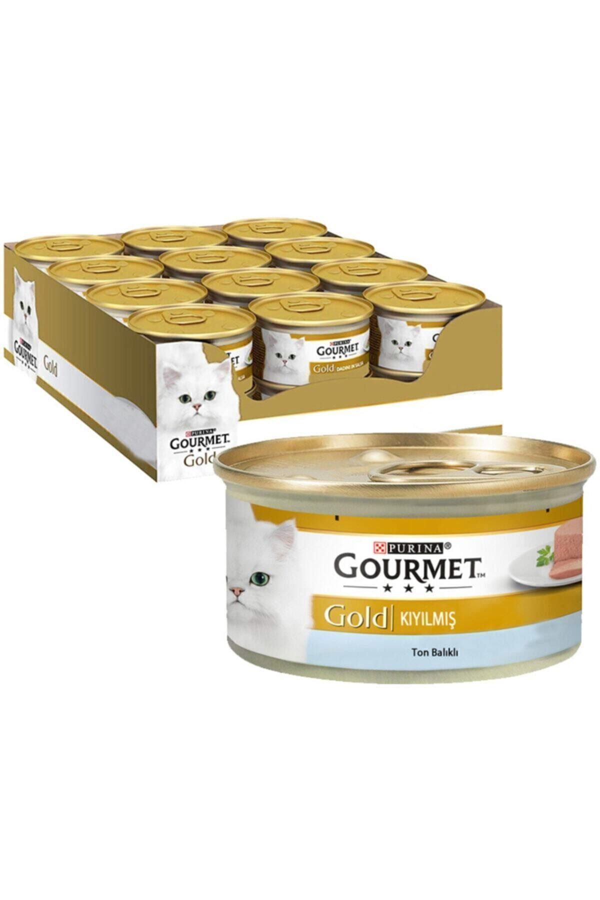 غذای تر گربه گورمت Gourmet Gold با تن ماهی خردشده، ۲۴ عددی ۸۵ گرمی