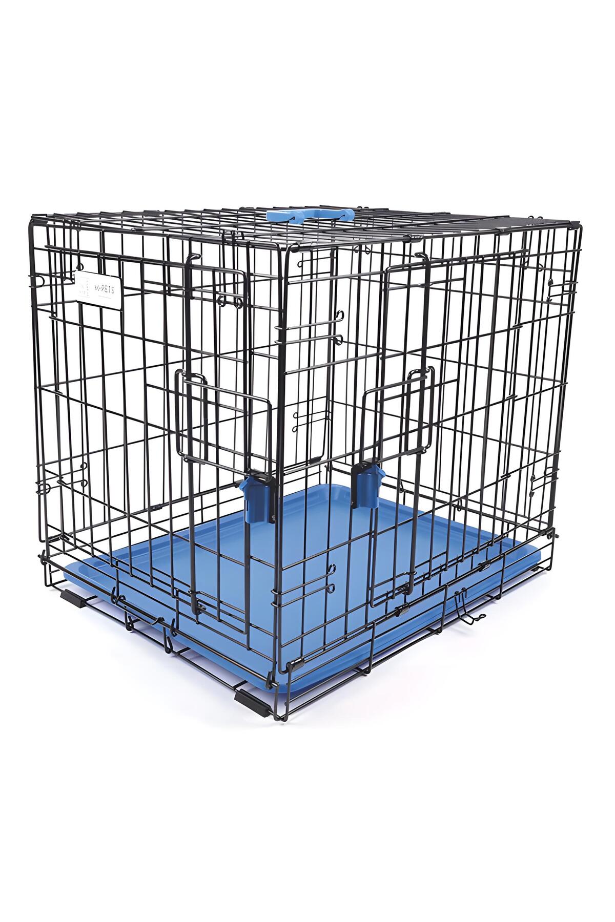 قفس سگ فلزی تاشو دو در ام‌پتس M-PETS Voyager، آبی، ۱۰۶×۷۱×۷۶ سانتی‌متر