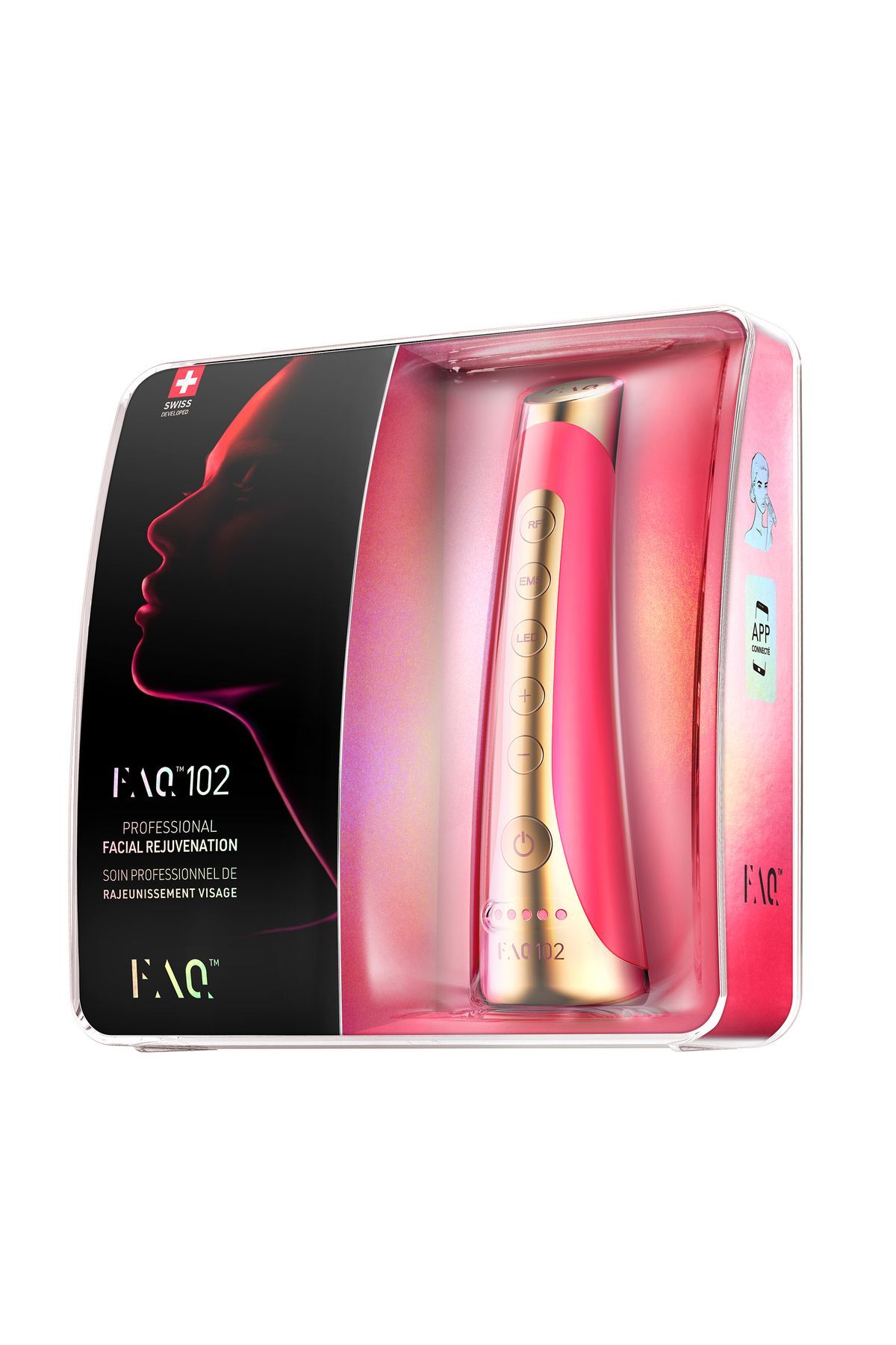 ماساژور صورت پرسش‌های متداول™ 102 دستگاه ضد پیری پیشرفته بالینی PINK RUBY اورجینال Foreo