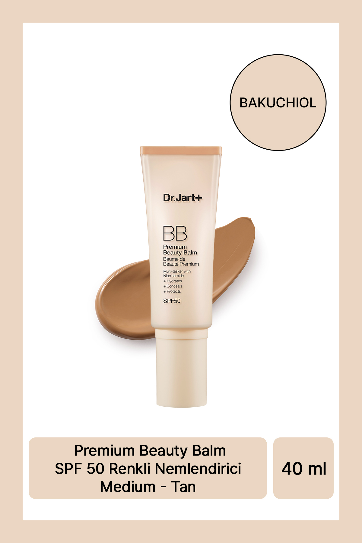 کرم بی و سی مرطوب کننده رنگی متوسط ​​ BEAUTY BALM TAN 1. Dr.Jart