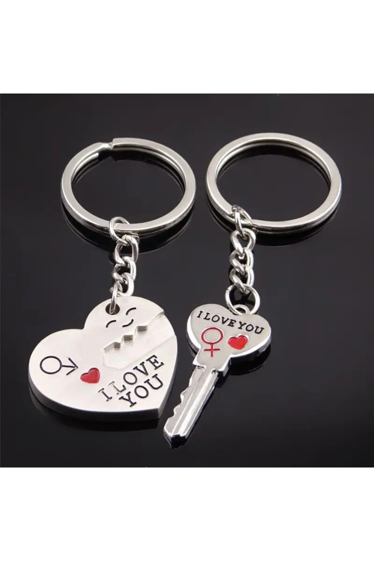 جلیقه کلید ست 2 عدد جاکلیدی قلب جفت I LOVE YOU مخصوص روز ولنتاین Ceykan
