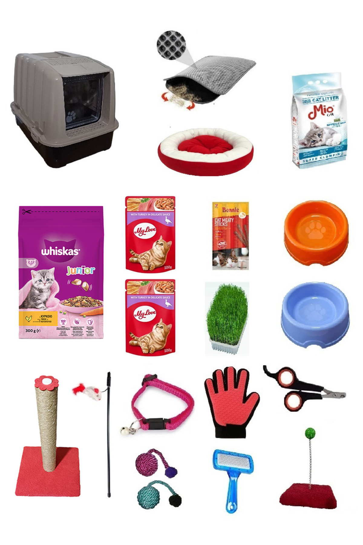 ست آغازین ۲۲ پارچه گربه وس کت Vess Cat مدل VS-002-22 خاکستری