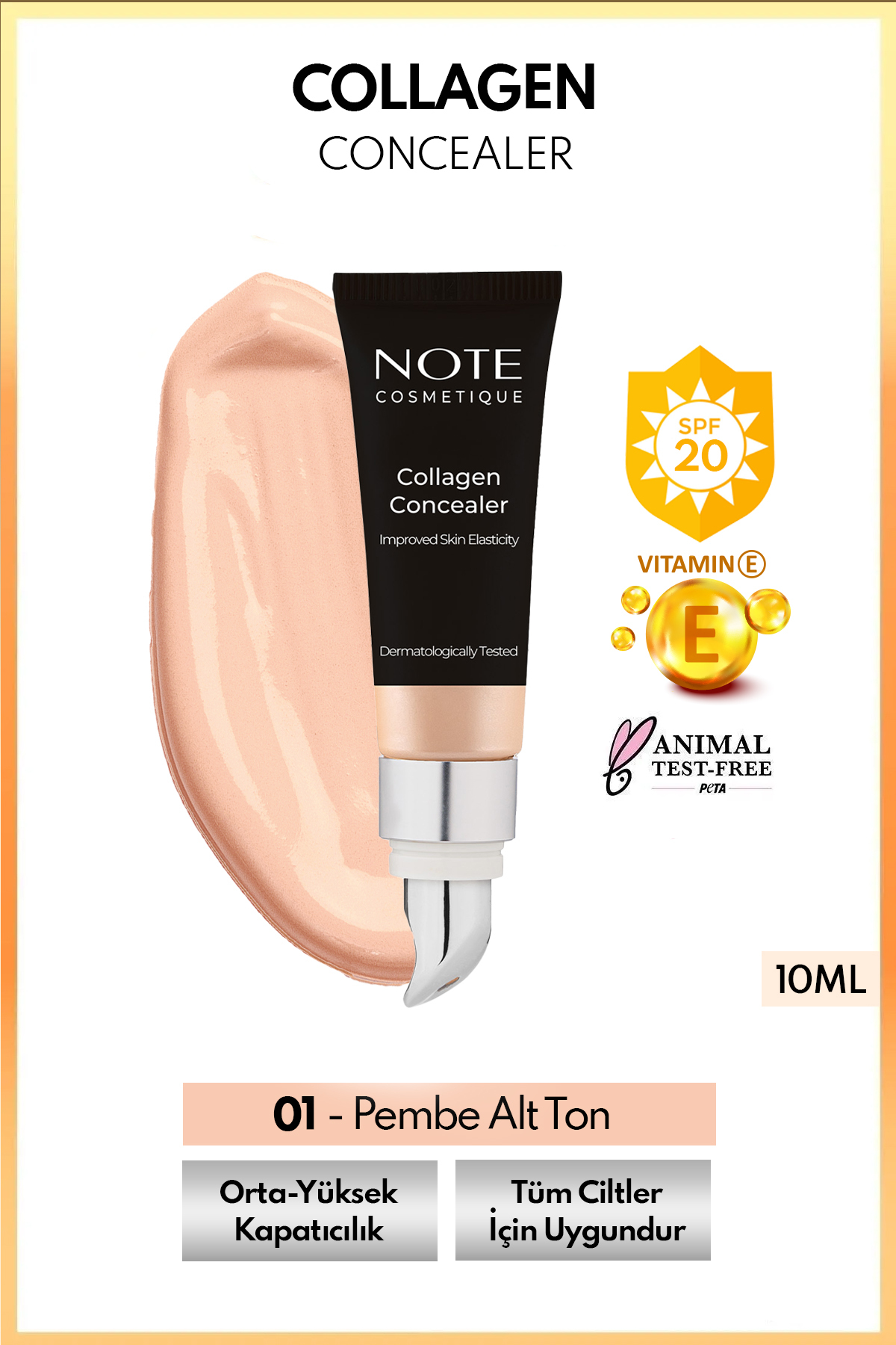 کانسیلر کلاژن SPF 20 زیر چشم با 01 لایت Note Cosmetics