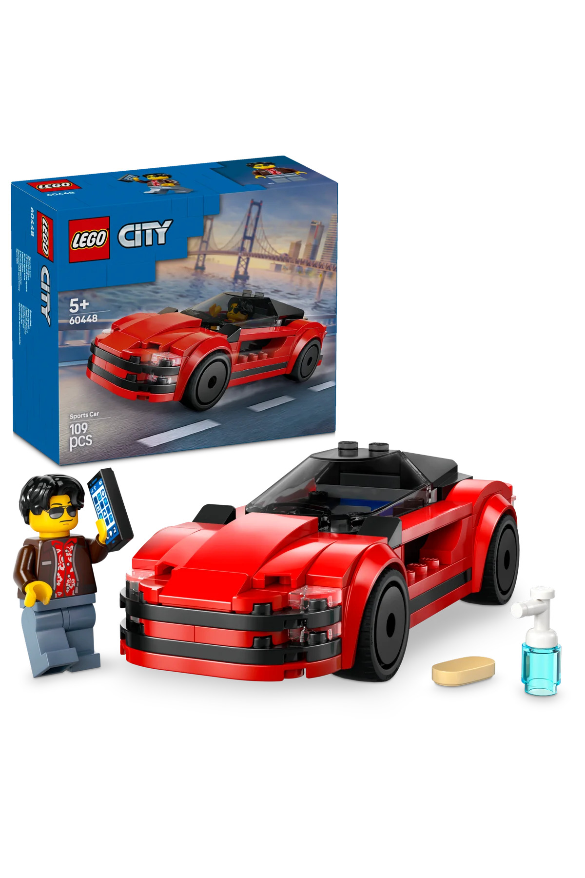 لگو و اسباب بازی های ساخت محور ® CITY RED ورزشی CAR 60448 5+ ست ساختمان خلاق 109 قطعه اورجینال LEGO