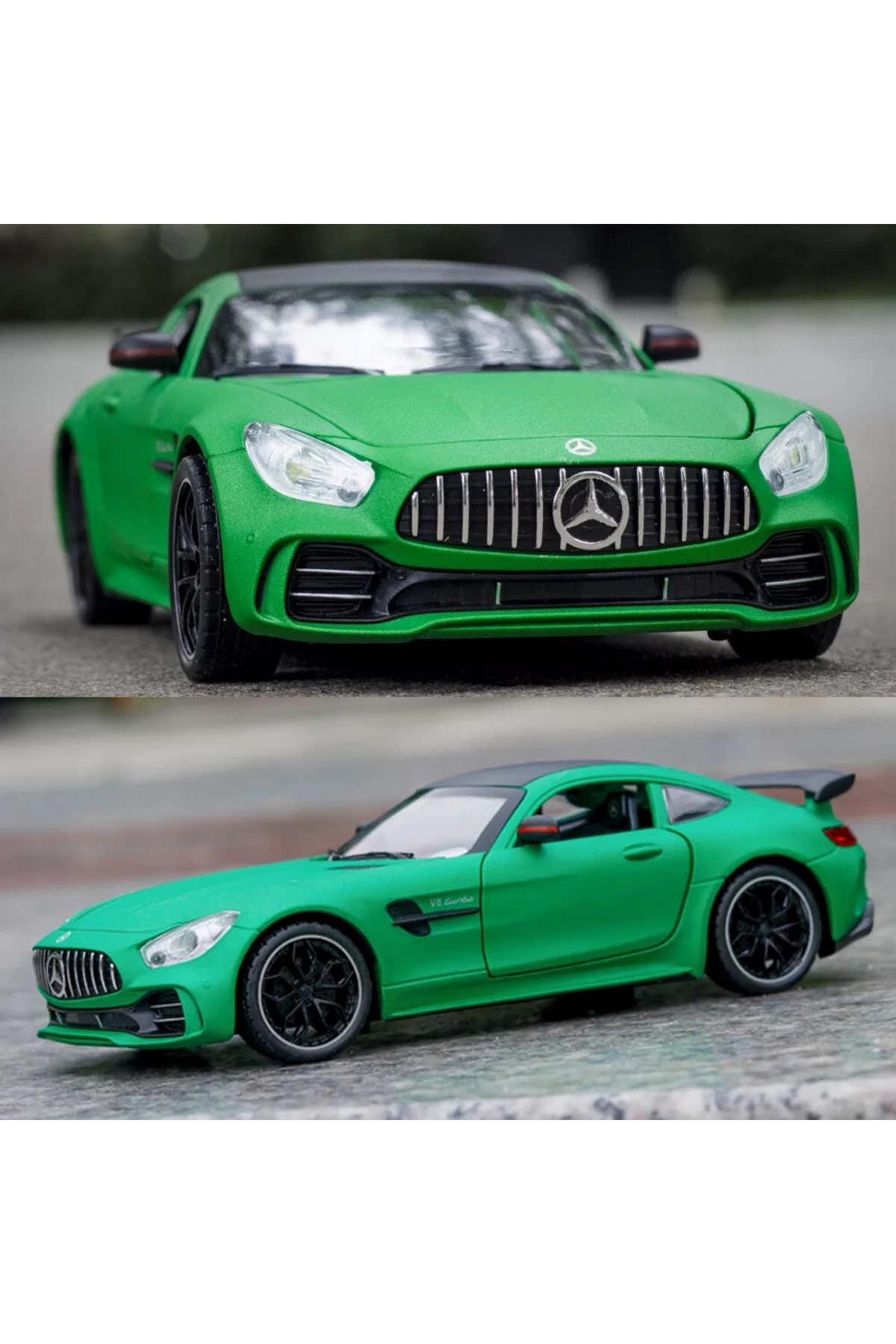 مدل خودرو مرسدس بنز AMG GTR ماشین V8 توربو با درهای باز چراغ و صدا اورجینال scntoys